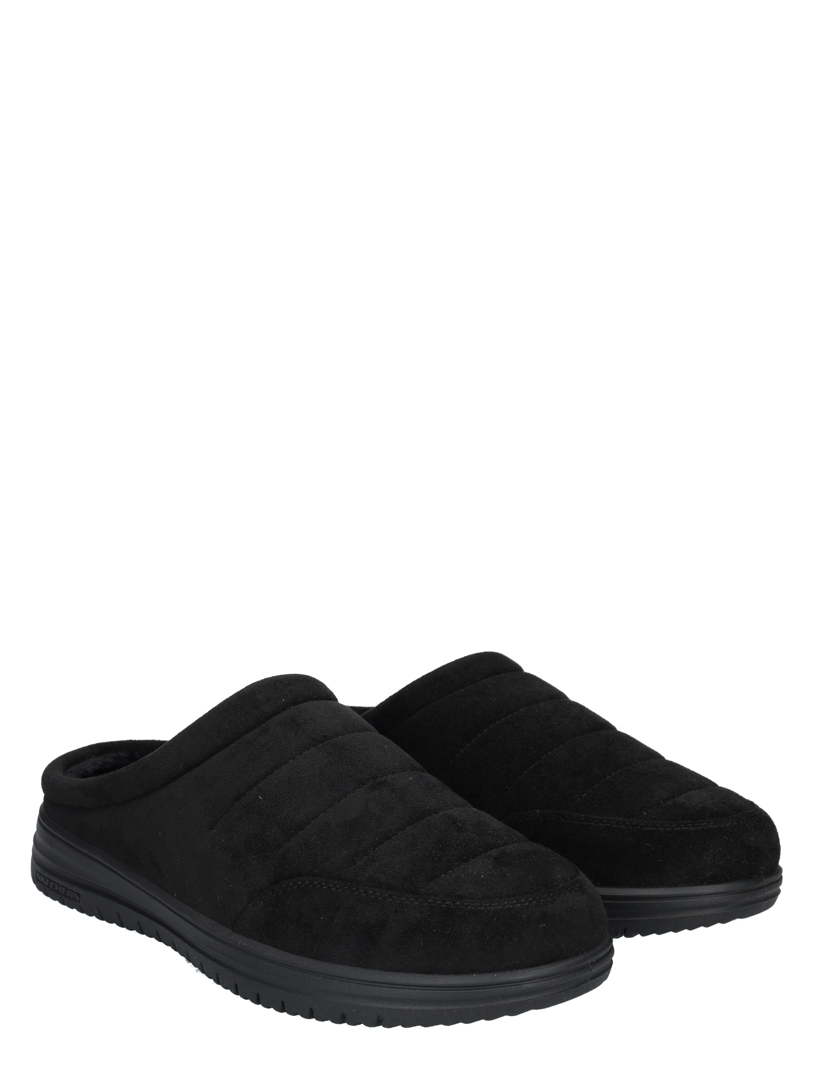 slippers, zwart, instappers, gestikt, binnenhuis