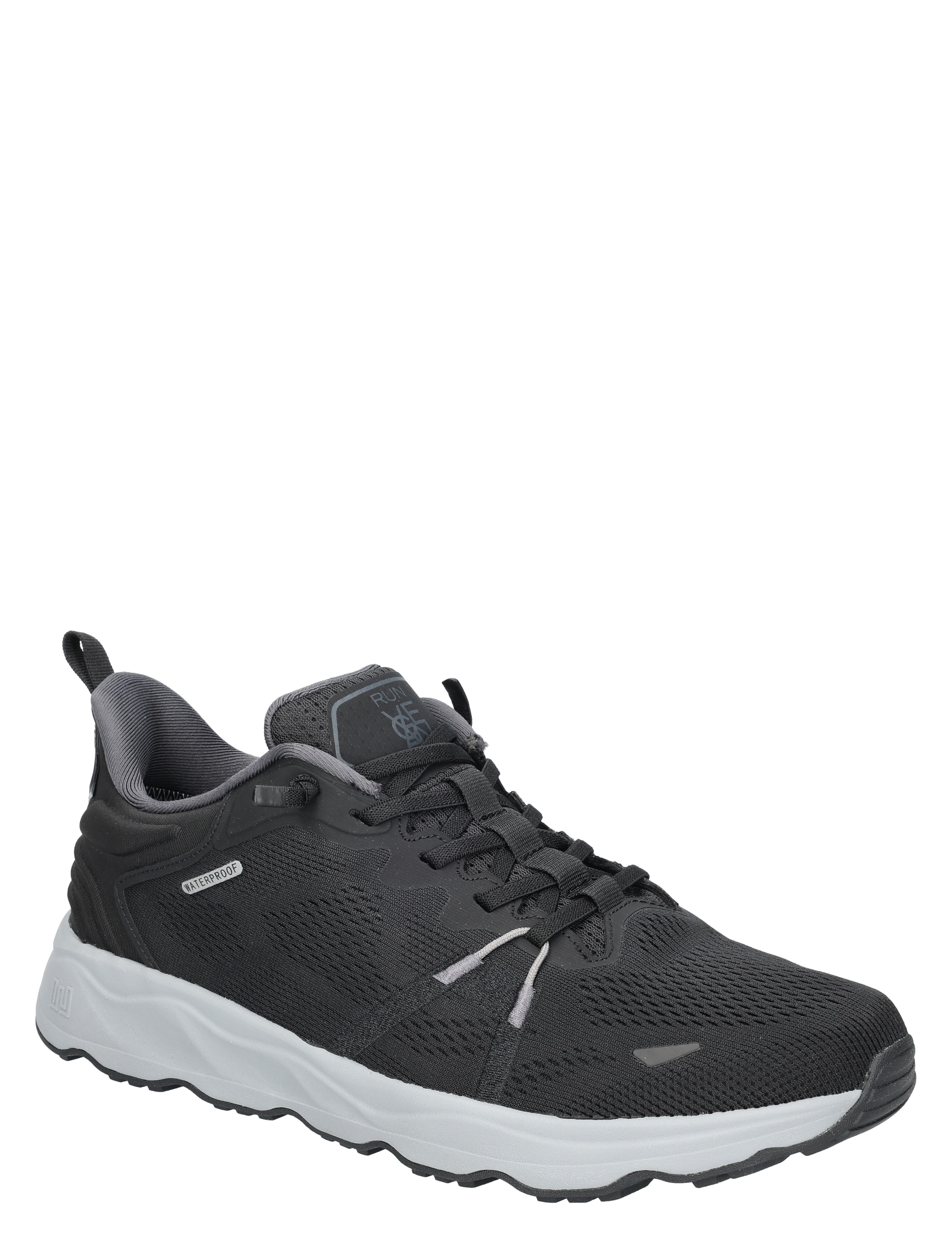 sneaker, zwart, mesh, lage-cut, athletisch