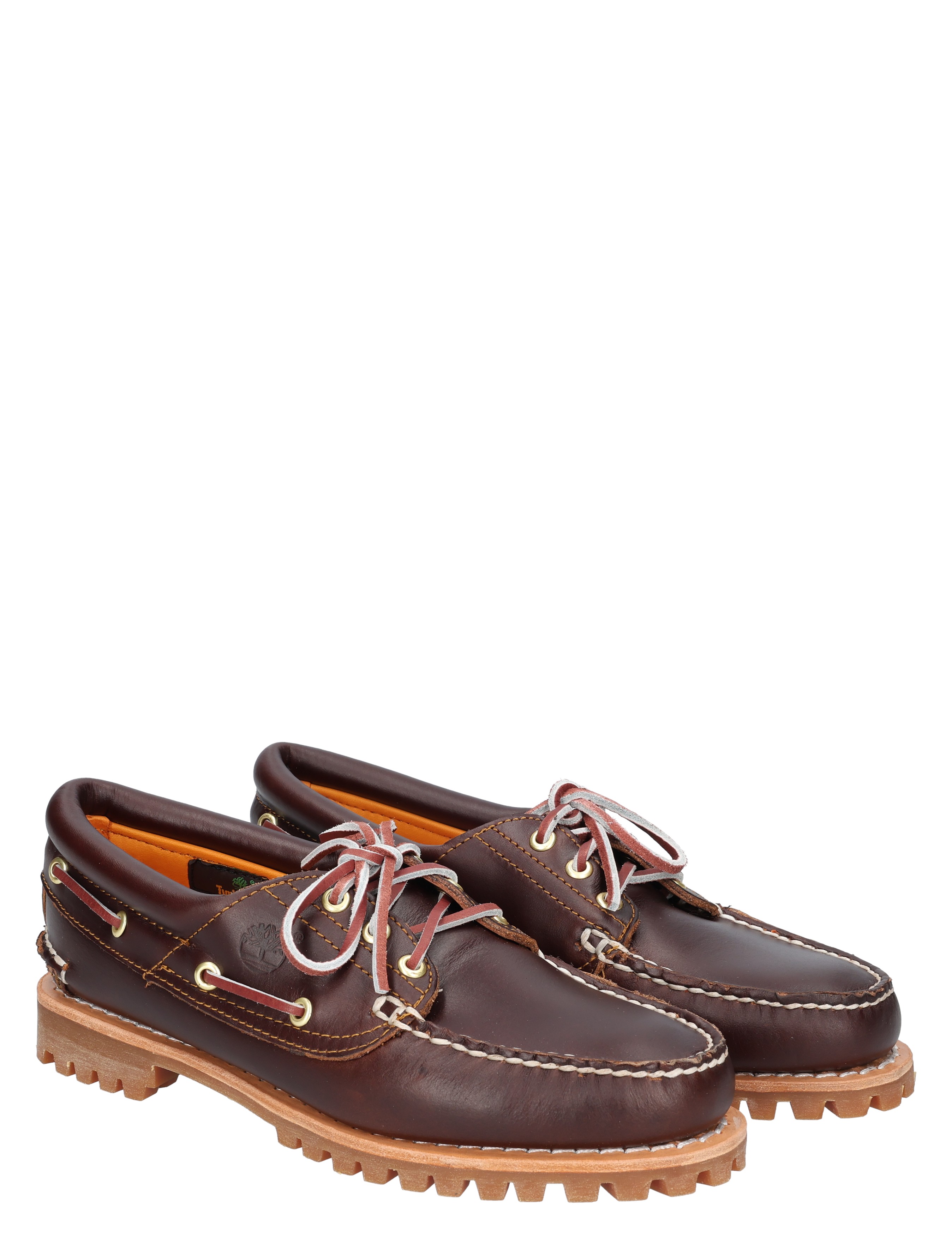 boot, loafer, bruin, leer, stiksels