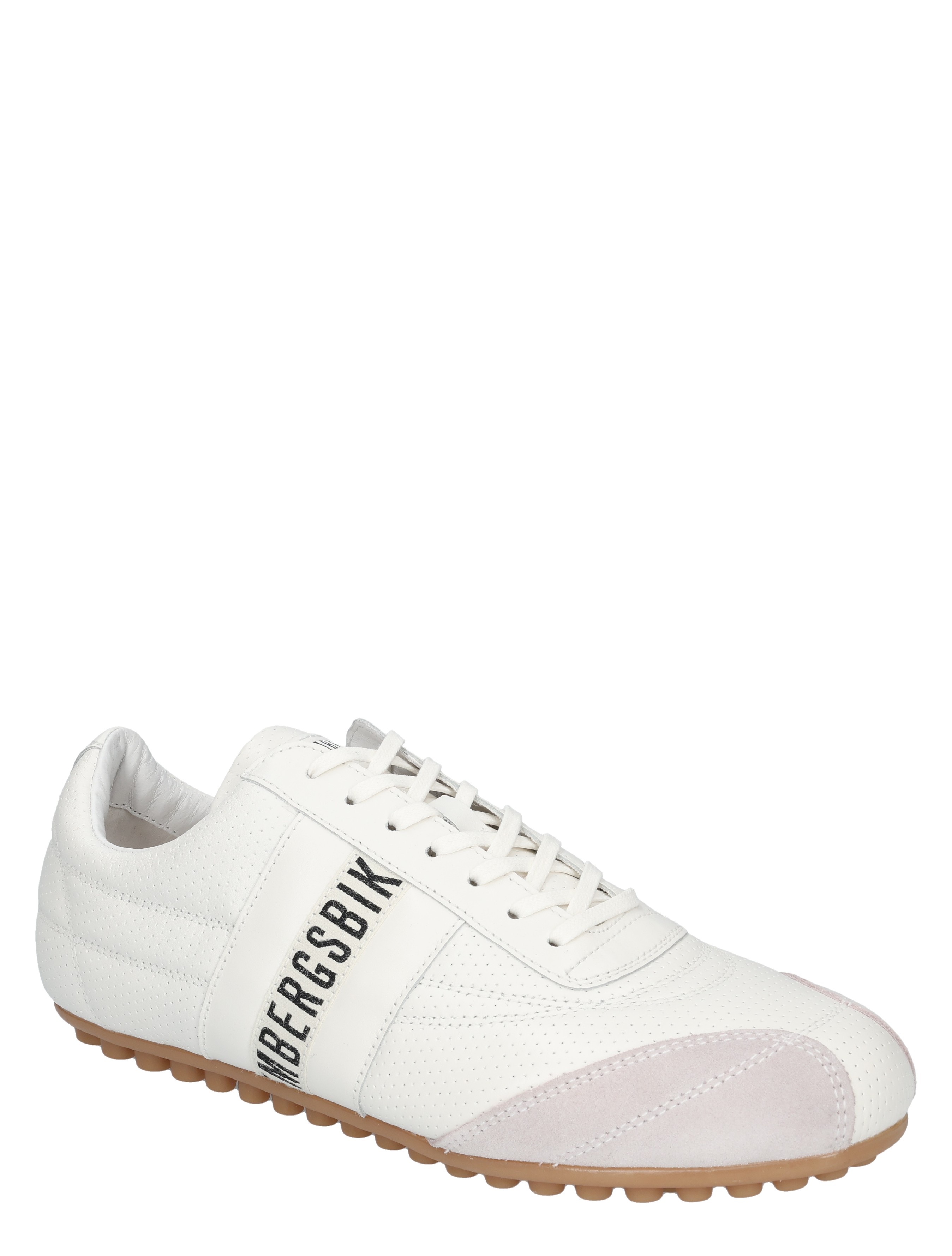 sneaker, witte schoen, perforaties, gelijmd leer, gummi zool