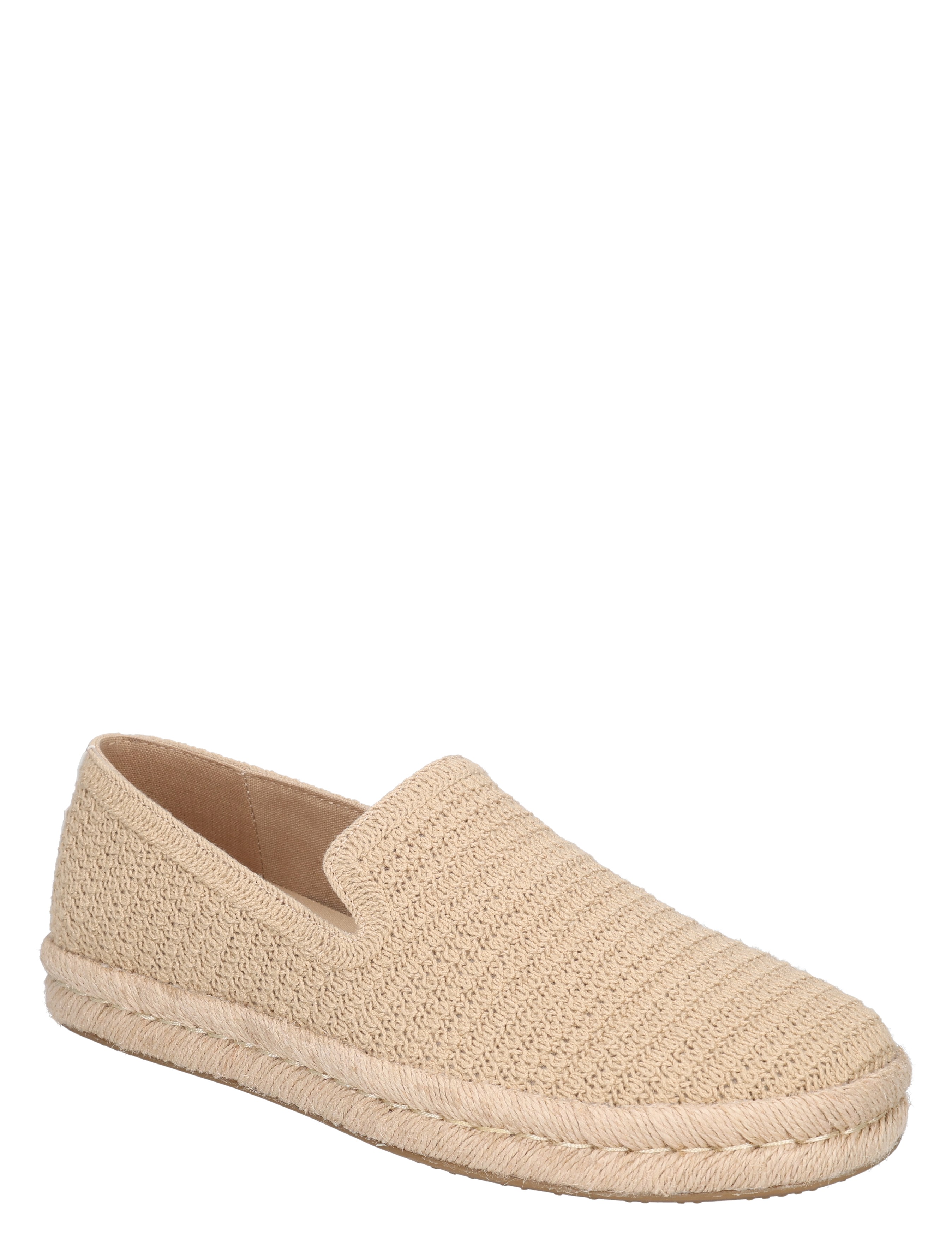espadrille, knit, beige, slip-on, woven sole