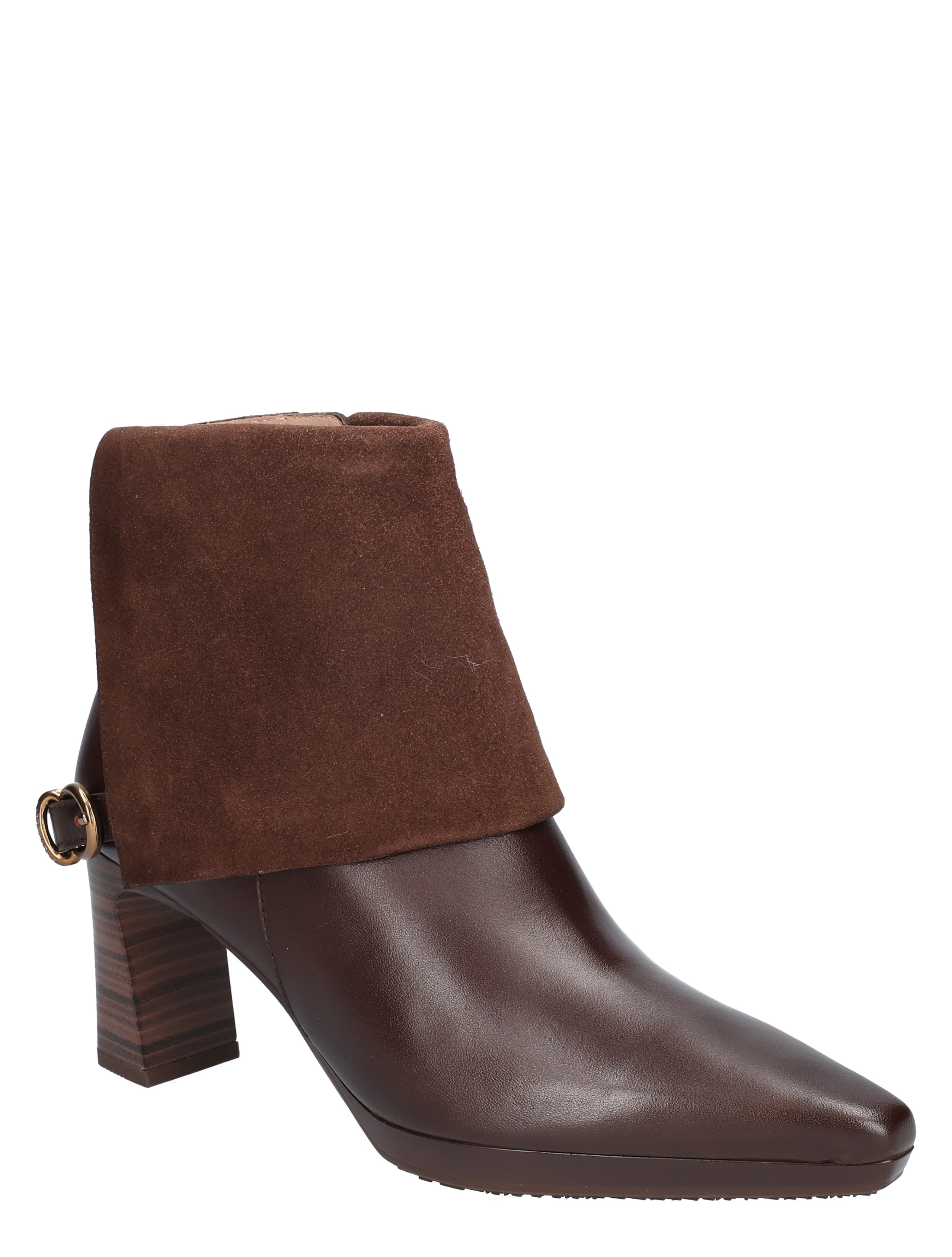 boot, ankleboot, brown, suede, blockheel
