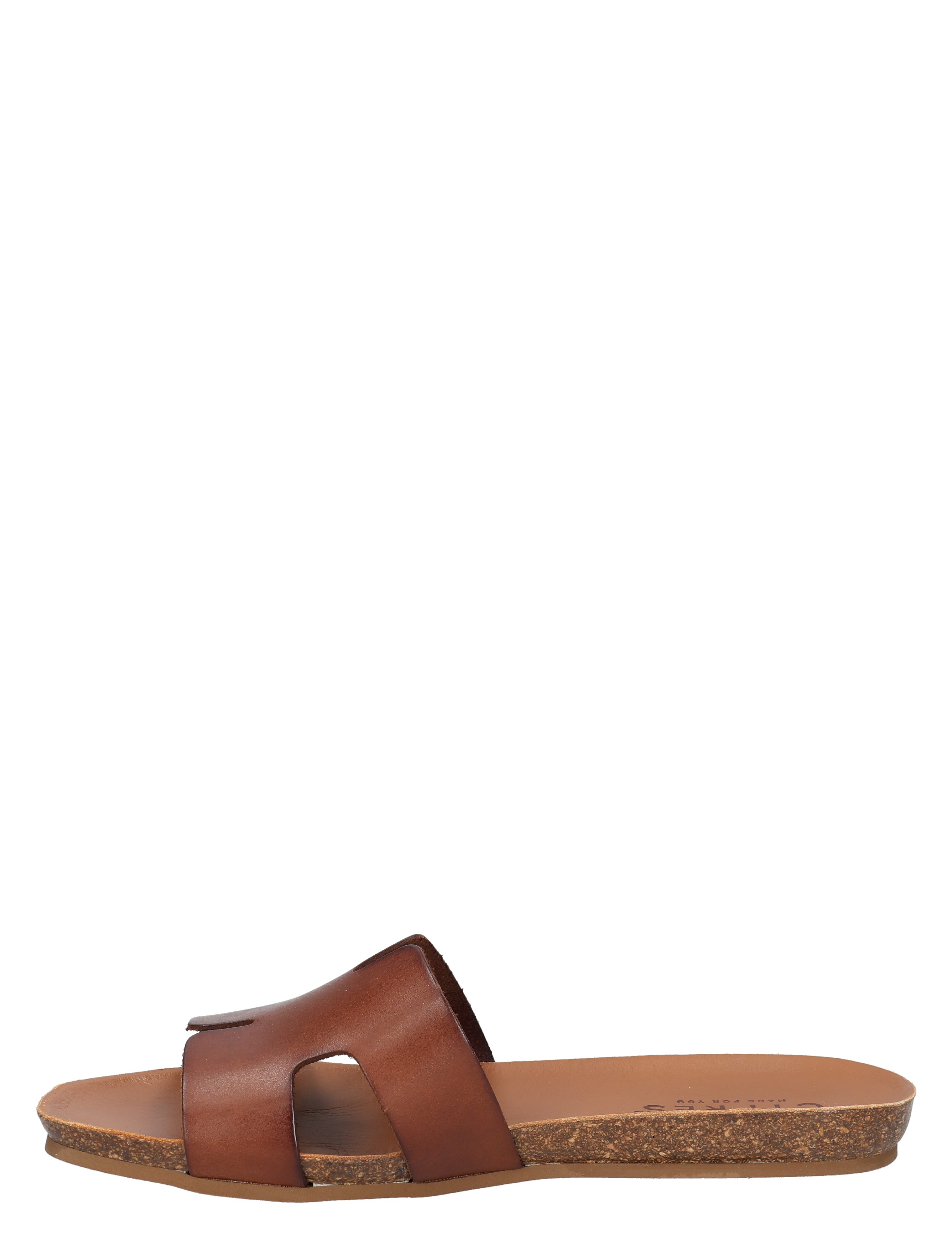 slides, sandalen, leren, bruine, slip-ons