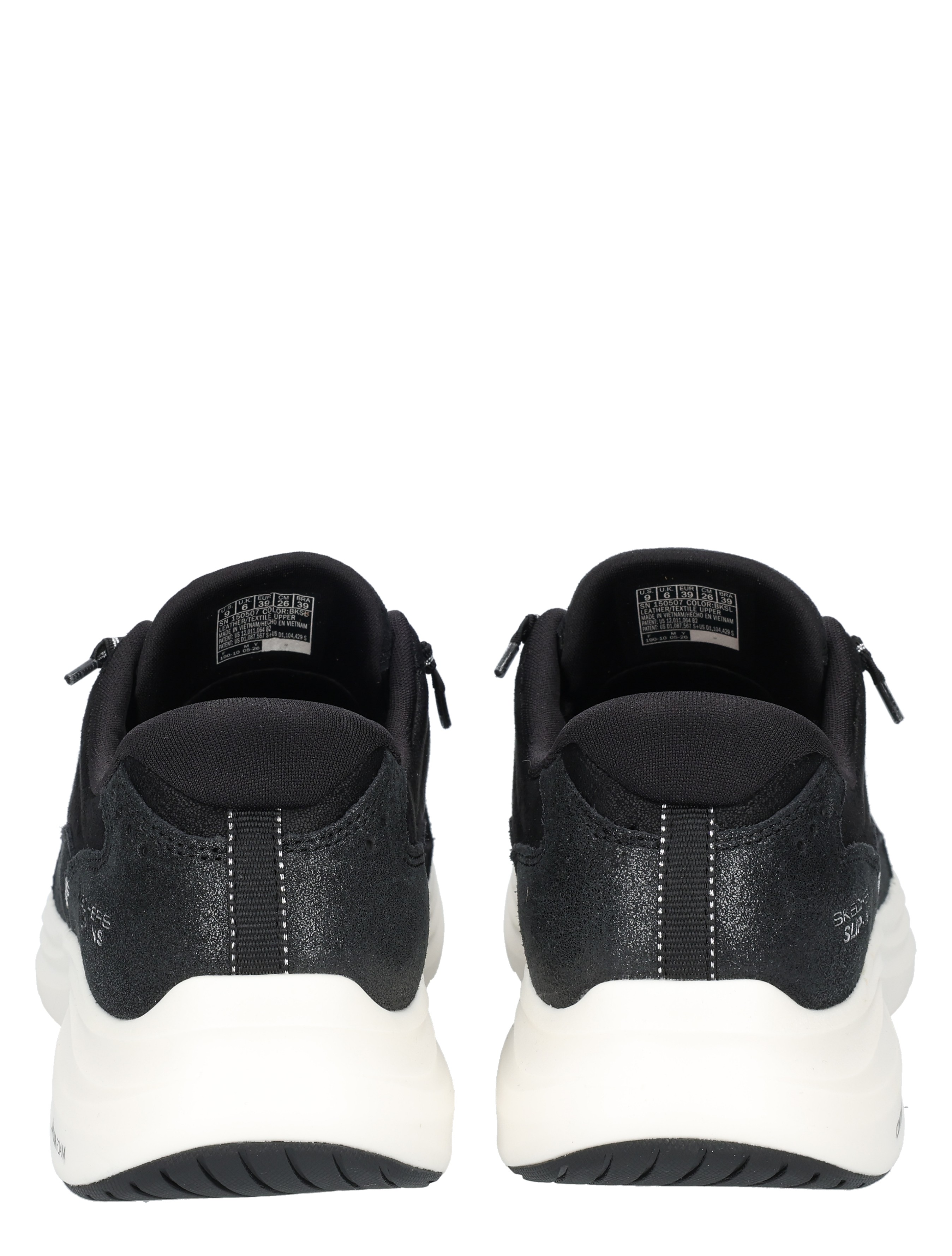 zwart, sneakers, sportschoen, massieve zool, tweekleurig achterzijde