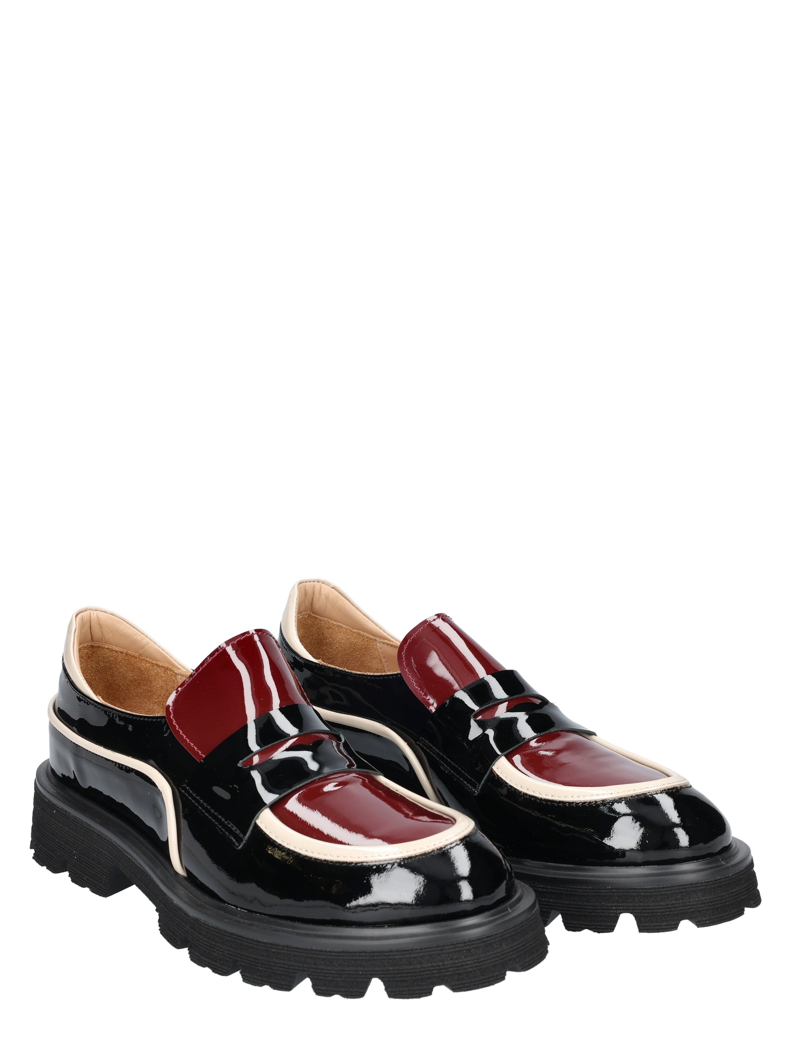 lacken, loafers, zwart, rood, platformschoenen