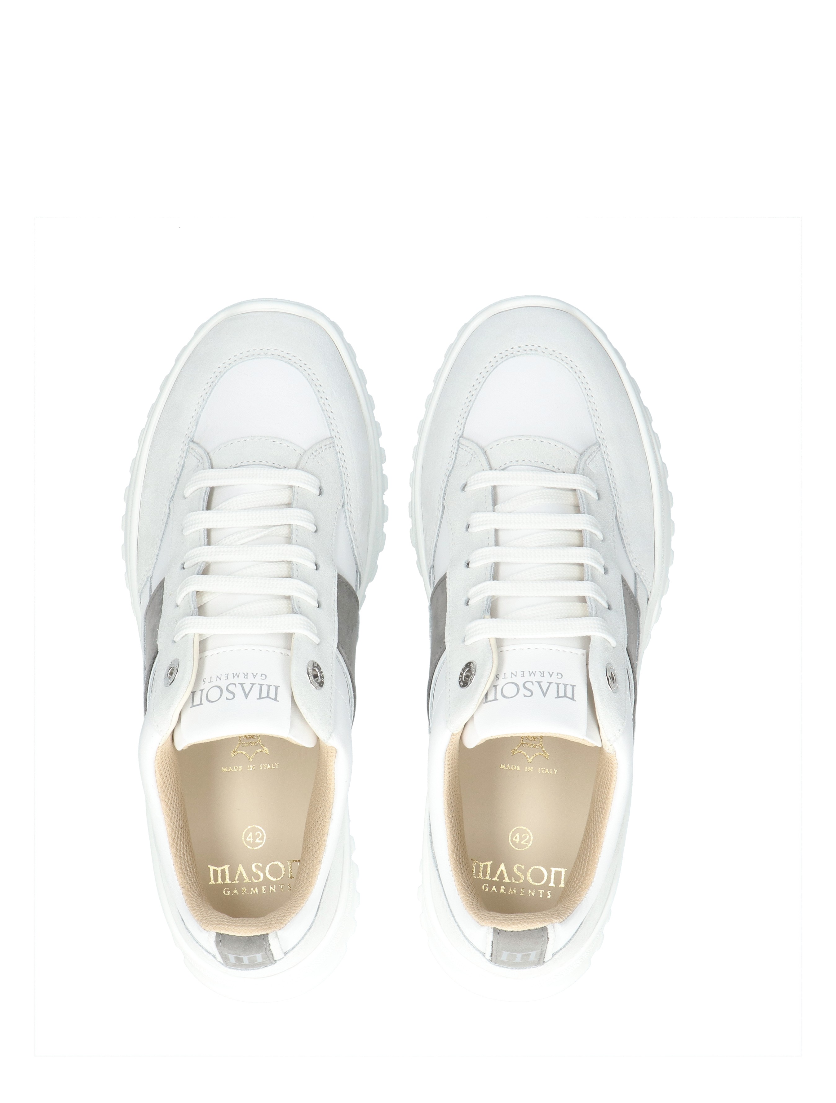 Mason Garments - Tia Runner Essenziale  MG61-7C White - Heren - Veterschoenen - Casual Veterschoenen - 49805_89_7