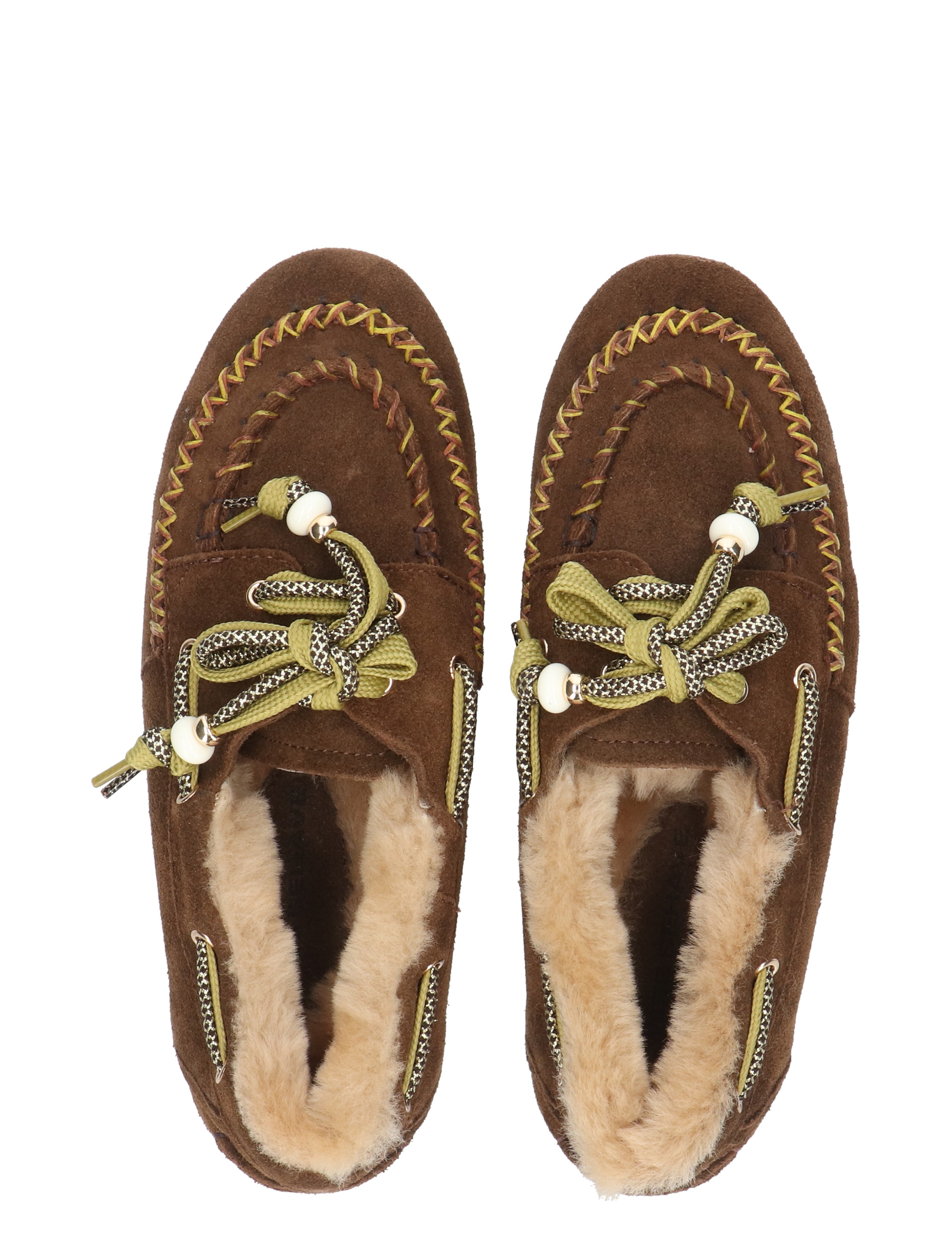 laren sloffen, bruine mocassin, bont vegan, katoen bekleding?, sherpa voering