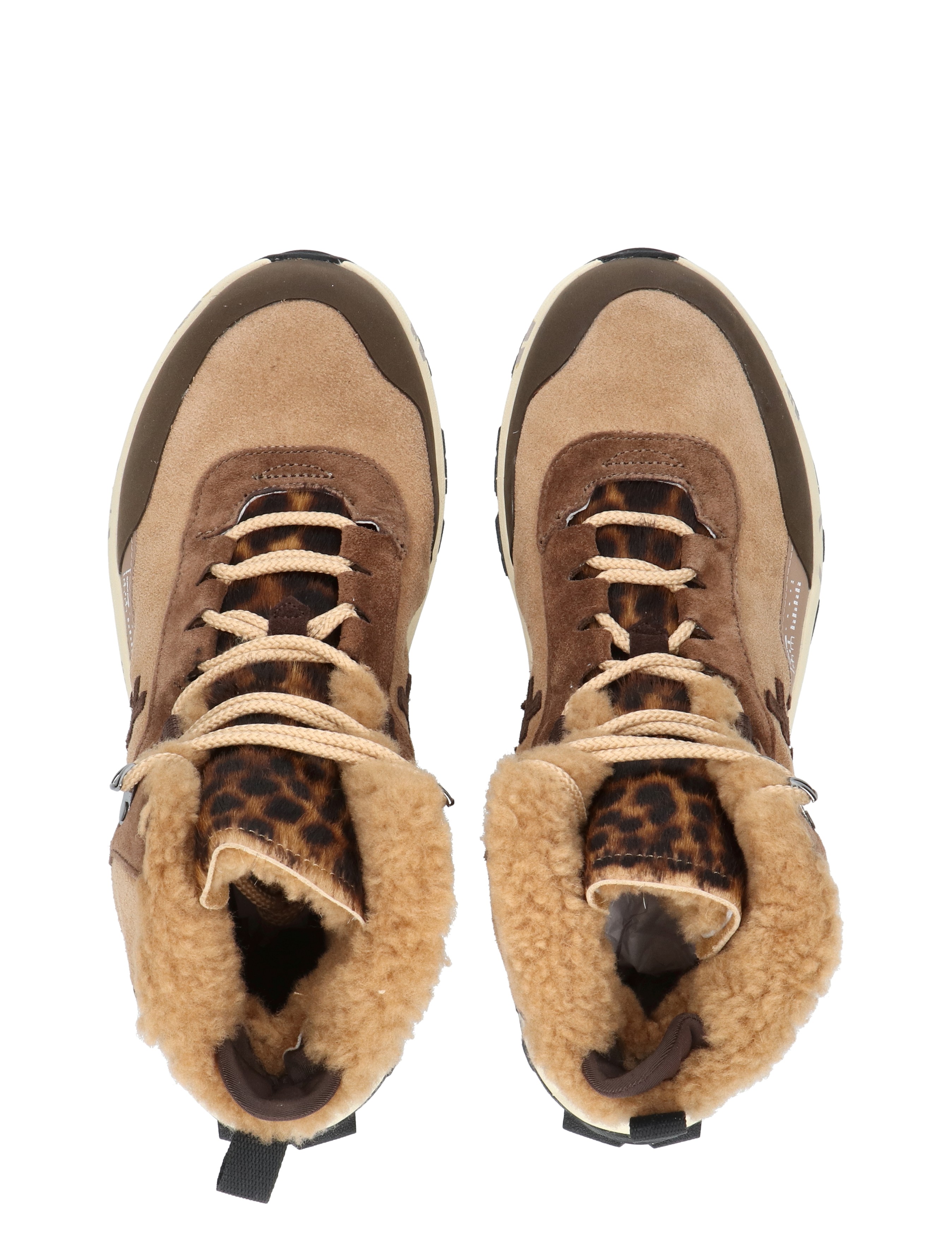 boots, ankle boots, suede, shearling, leopard pattern