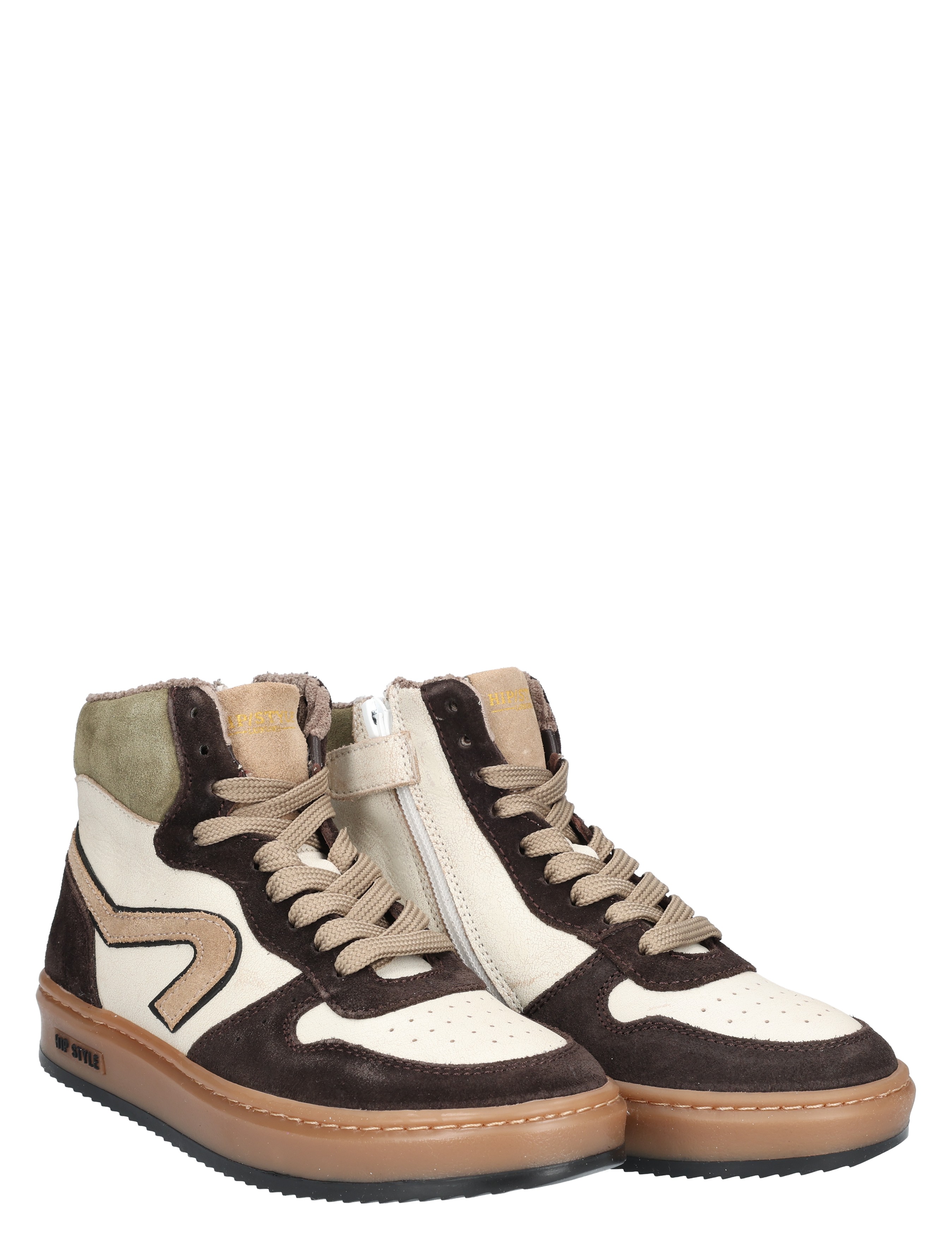 Hip - H1803 28CO Dark Brown Combi - Jongens - Sneakers - Hoge Sneakers - 49267_28_5