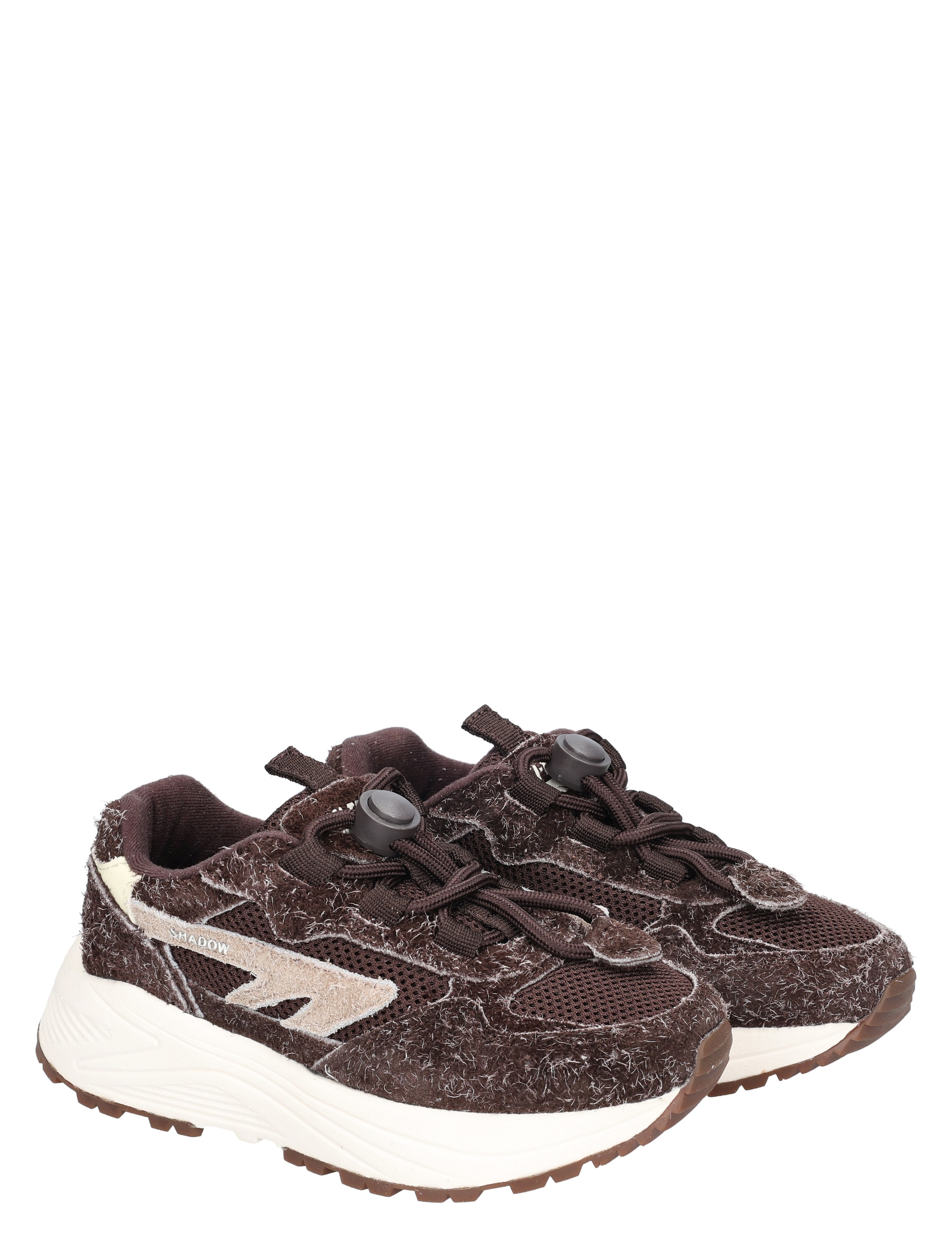 sneakers, lijf, donkerbruin, wafelpatroon, sliderz