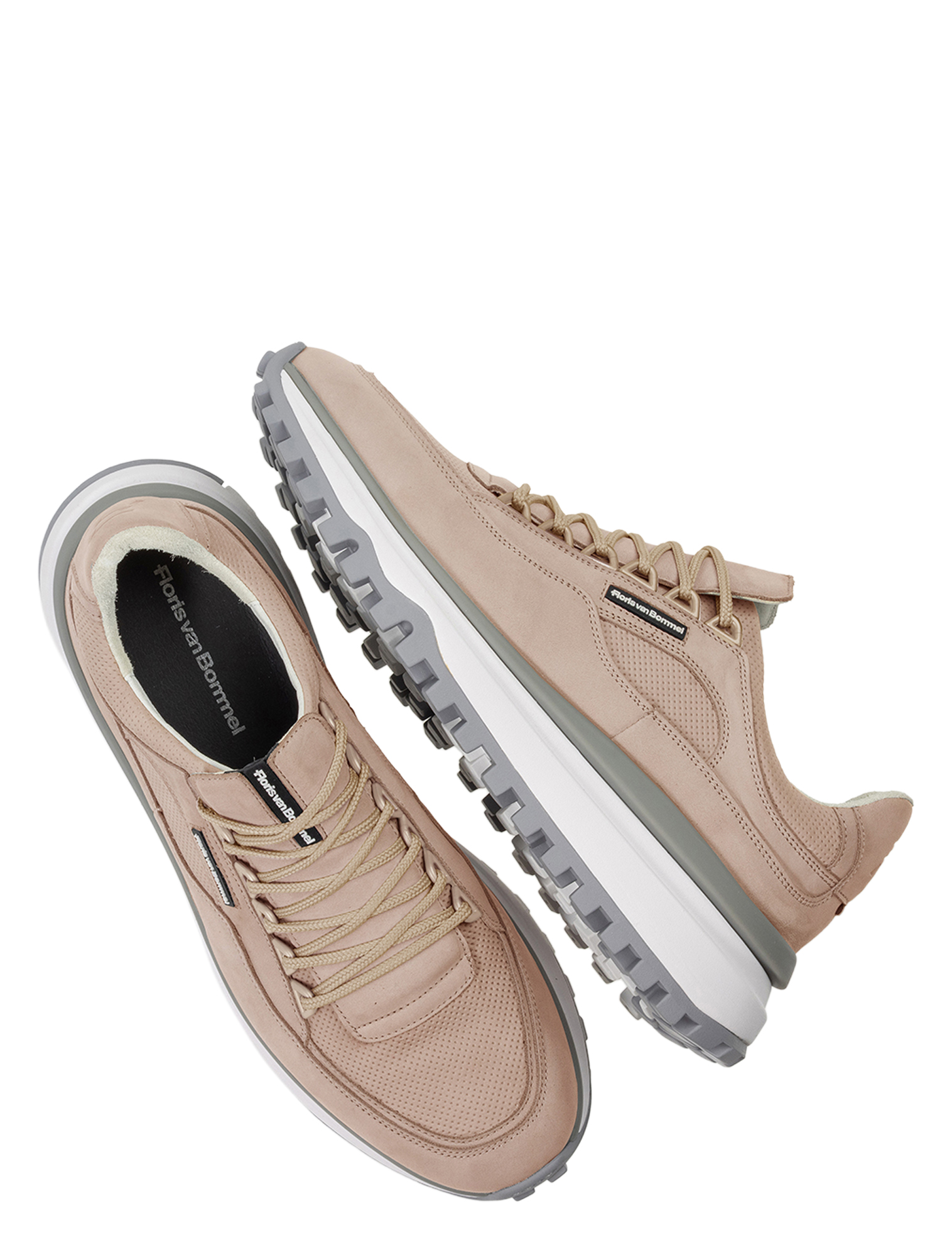witte zolen, luxe sneaker, lederlook, taupe color, lifestyleschoen