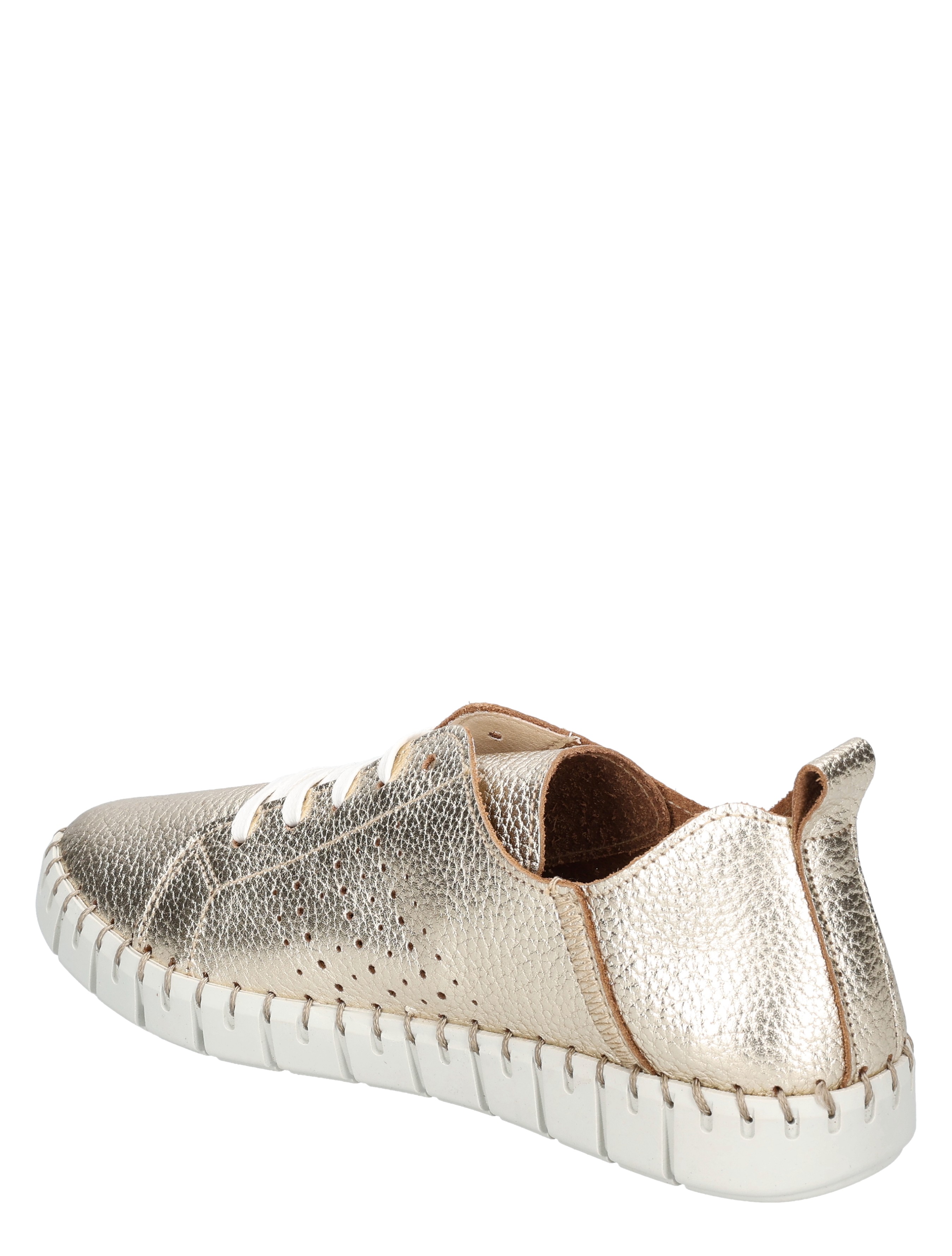 sneaker, metallic, goud, casual, perforatie