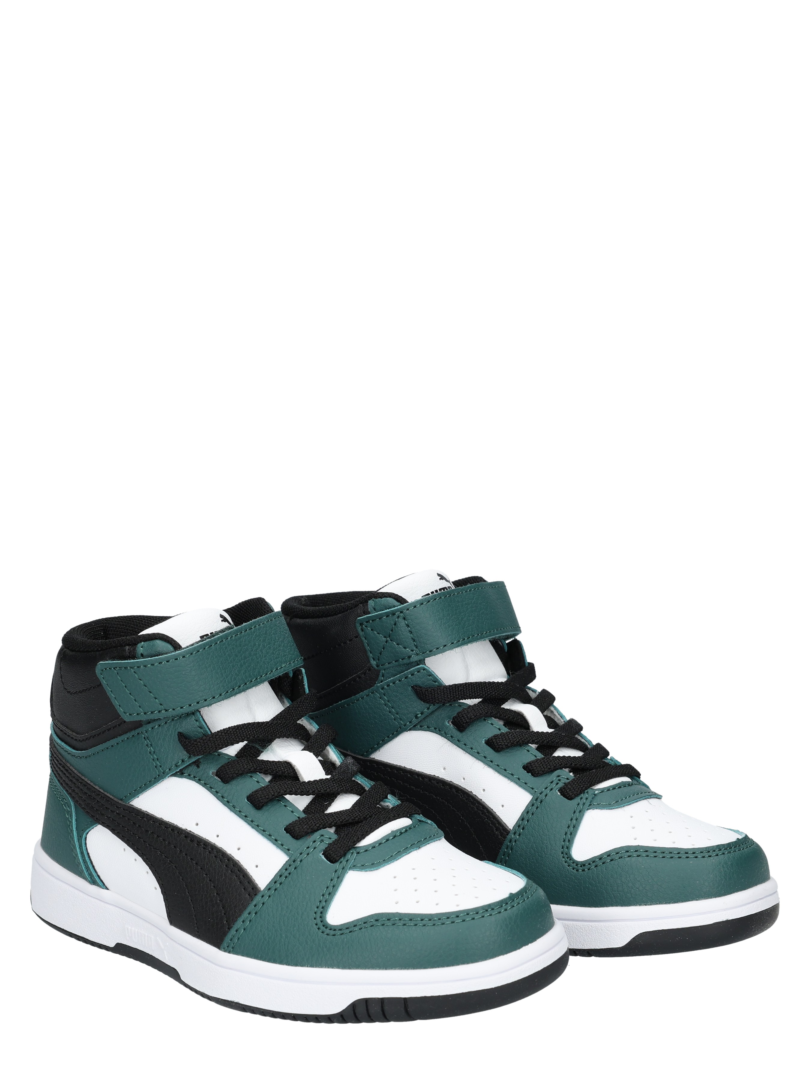 sneakers, midsole, strap, zwarteveters, groene-details