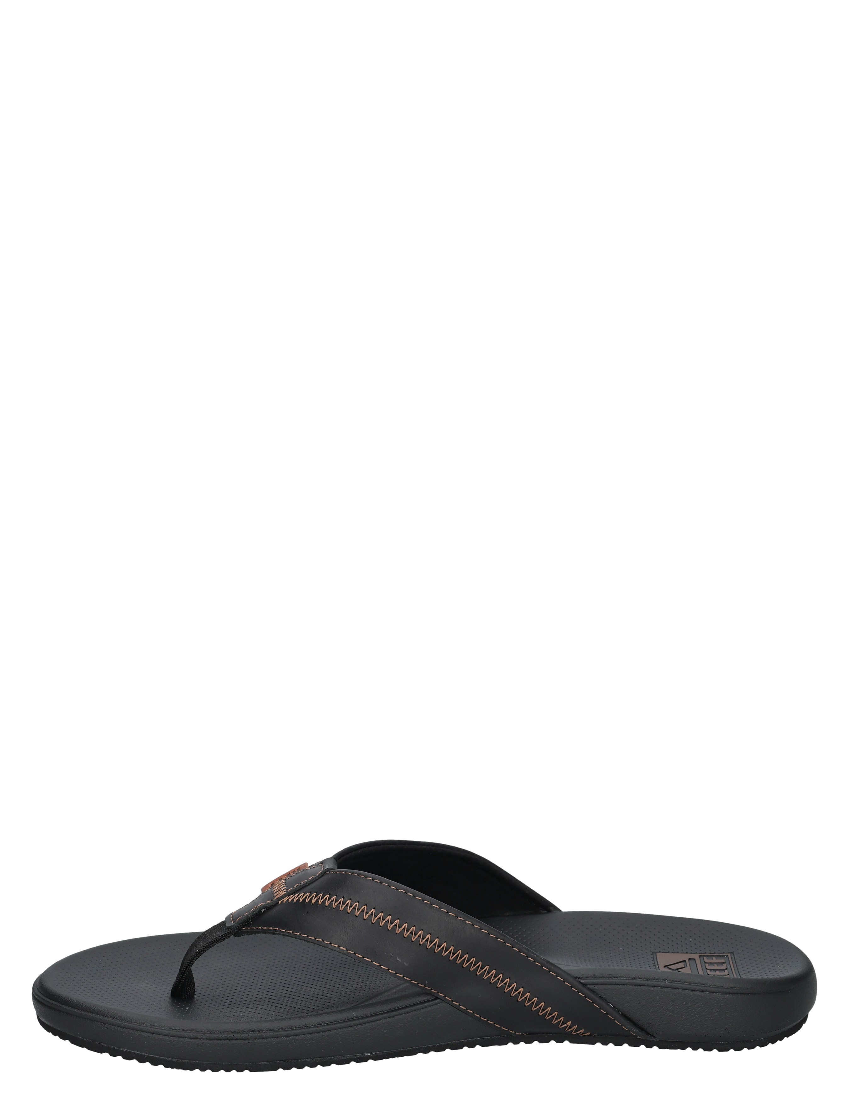 slipper, flip-flop, zwarte, lederlook, sandaal