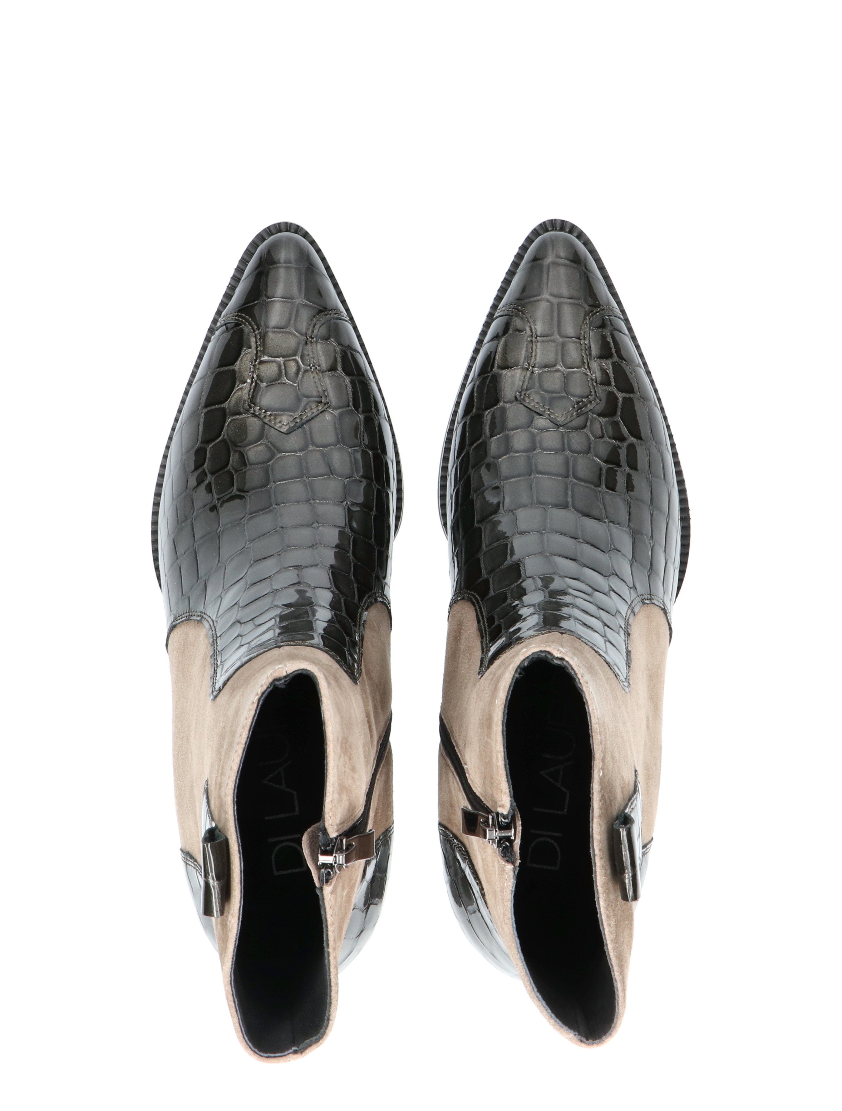 Di Lauro - Sybylle Grey Croco - Dames - Boots - Enkellaarsjes - 46270_77_7