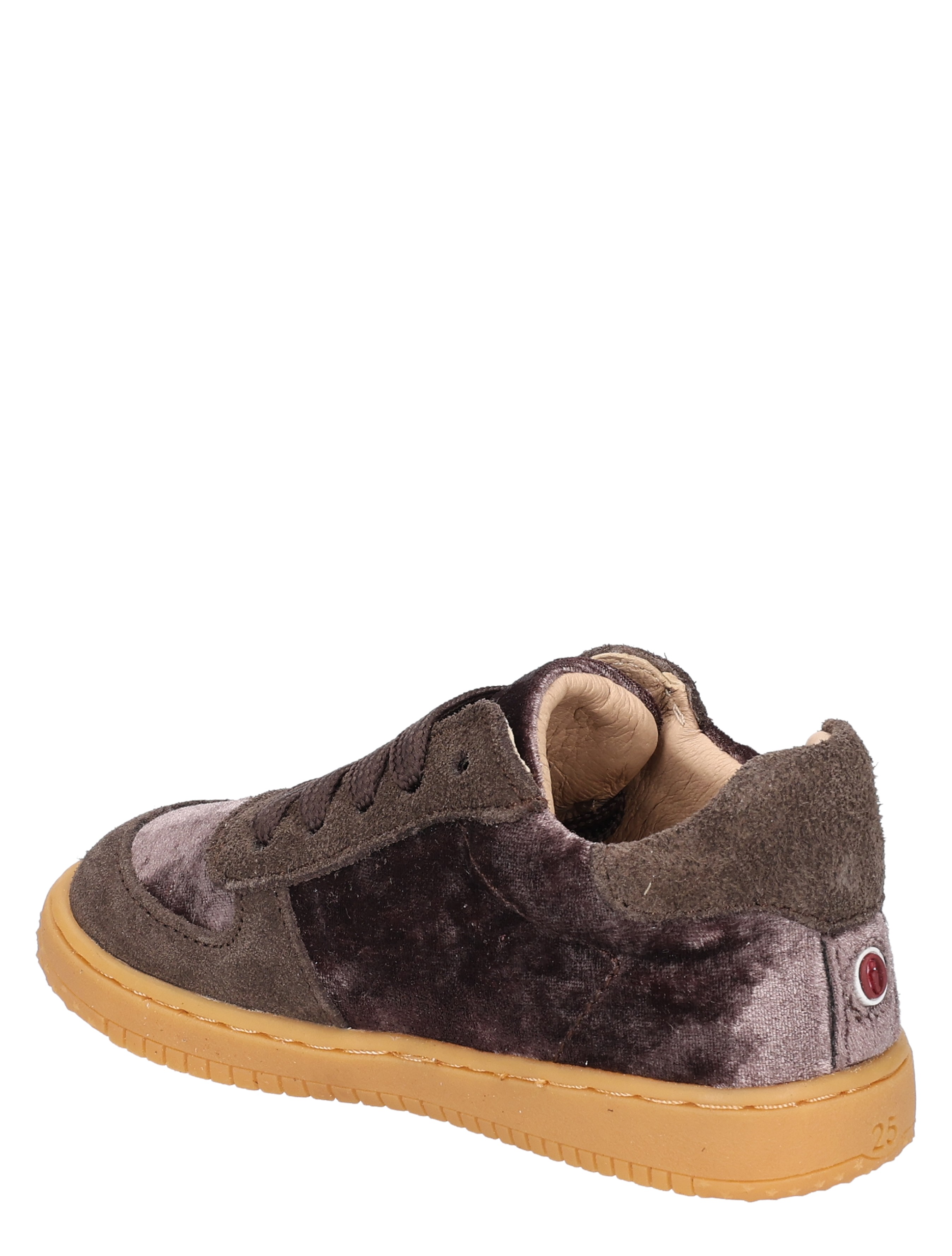 sneaker, velours, donkerbruin, crêpe-sole, low-top