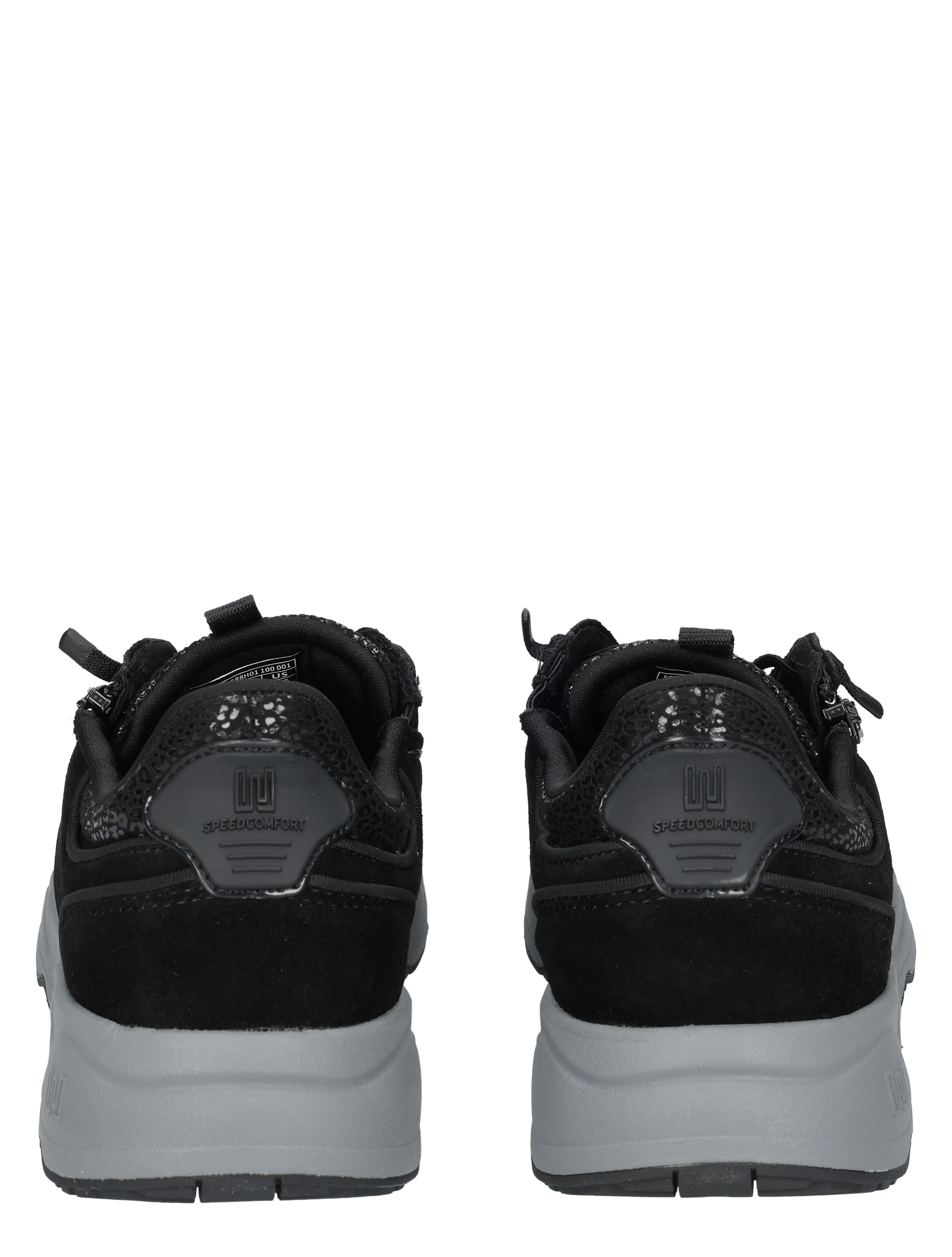 sneakers, zwart, mesh, rubber sole, low-cut