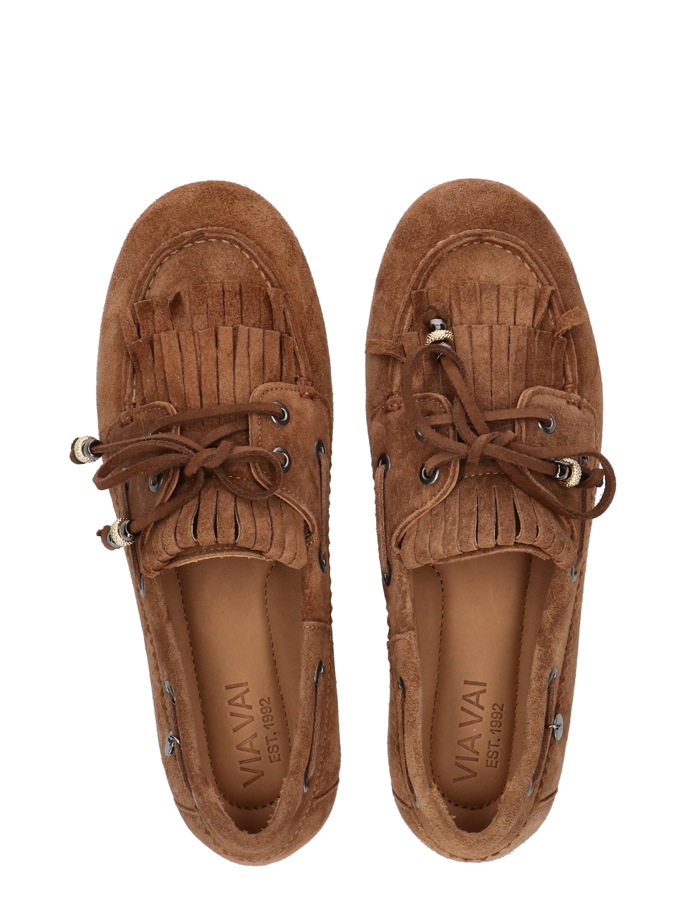 mocassin, suede, bruin, luxe loafers, fringe