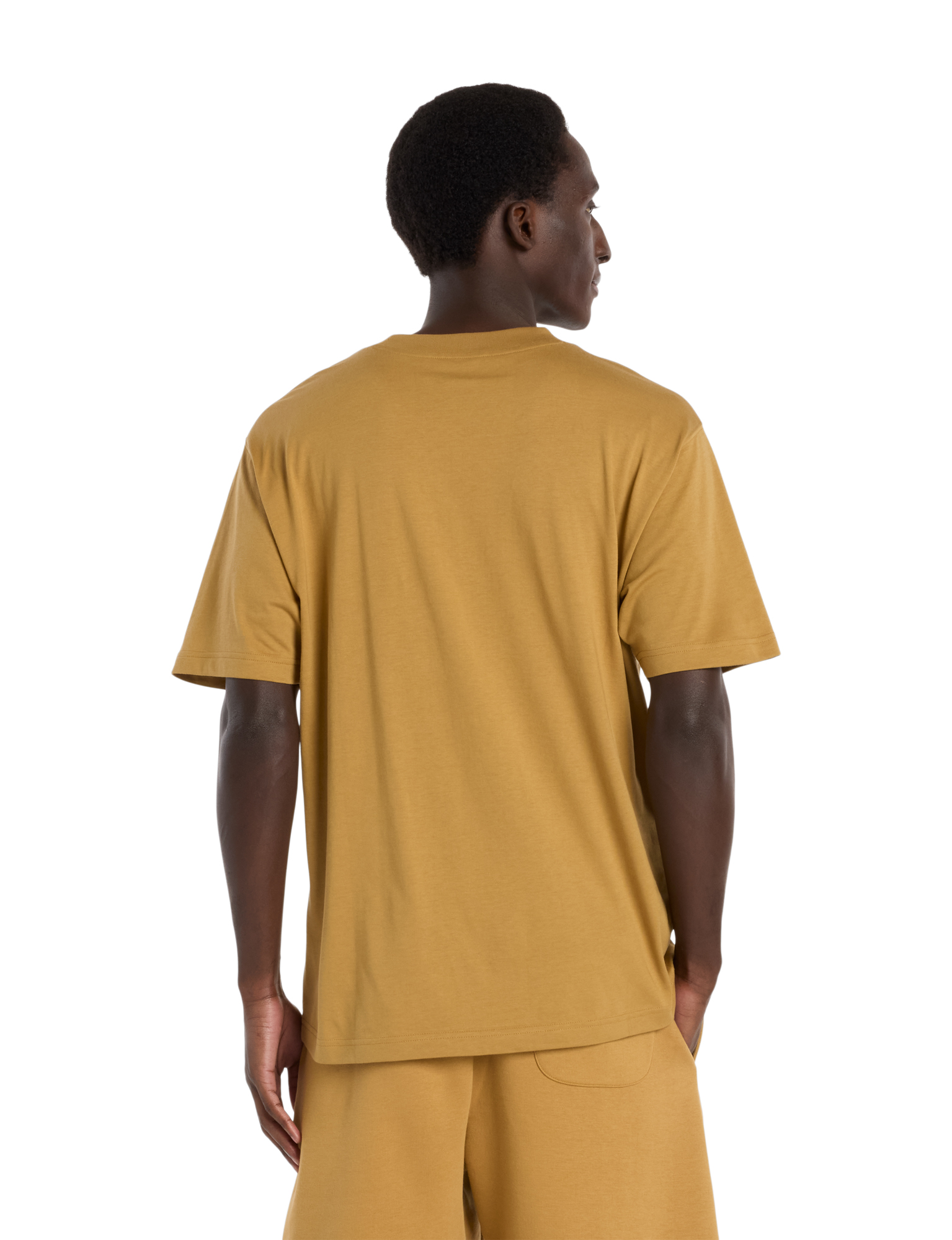 t-shirt, short-sleeve, cotton, beige, back view