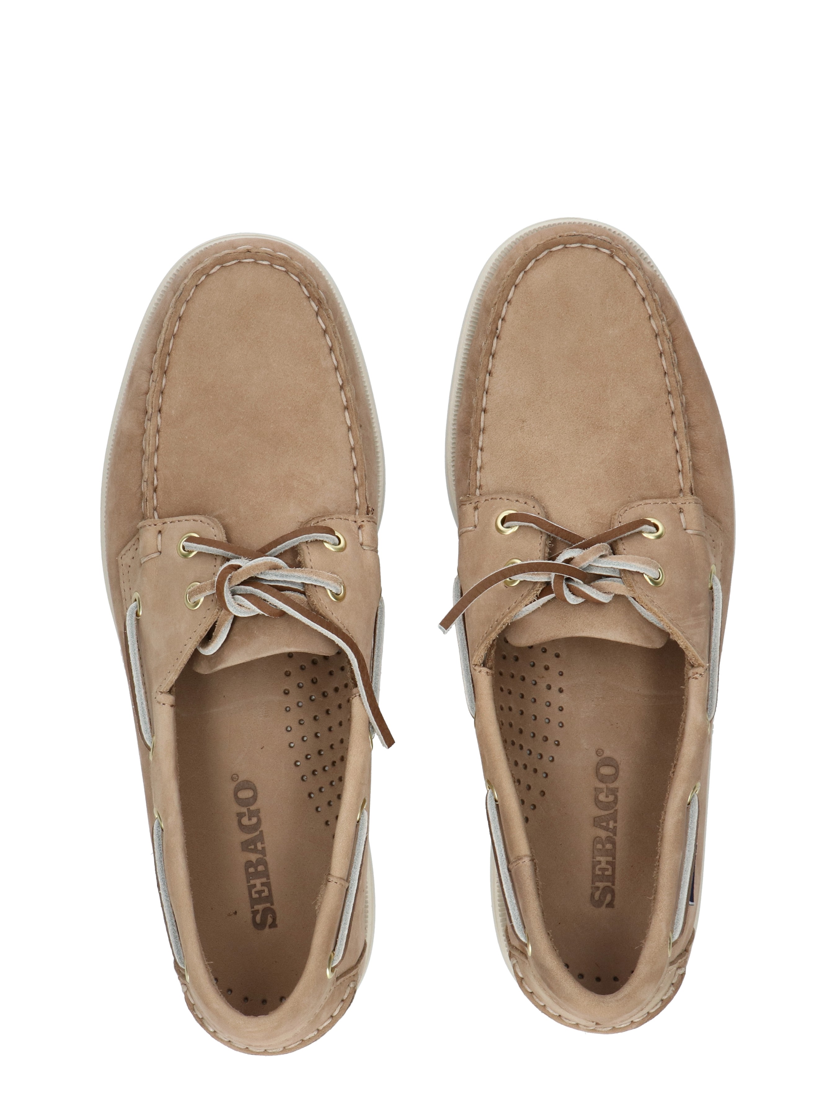 Sebago - Dockside Portland Boat Shoe Men 906 Beige Camel - Heren - Bootschoenen - 49802_77_7