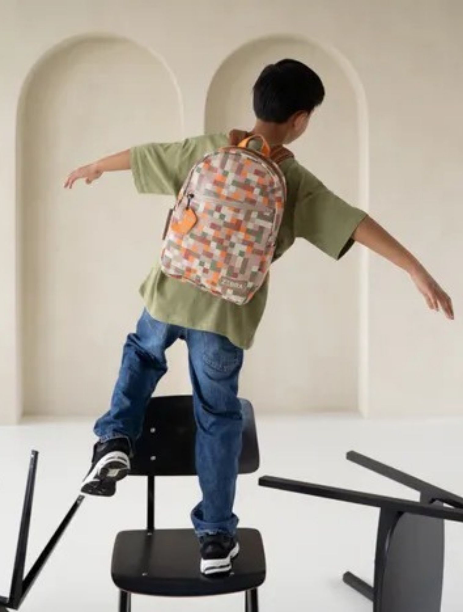 rugzak, backpack, kinderrugzak, geometric patroon, multicolor