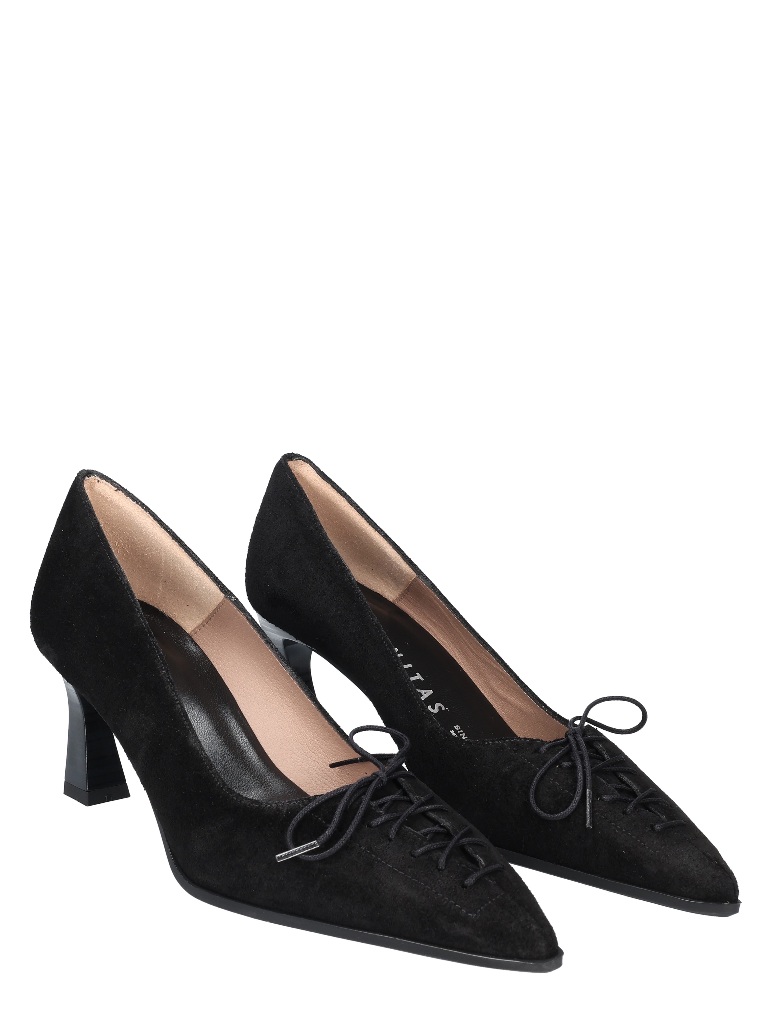 pumps, heels, black, lace-up,  suede
