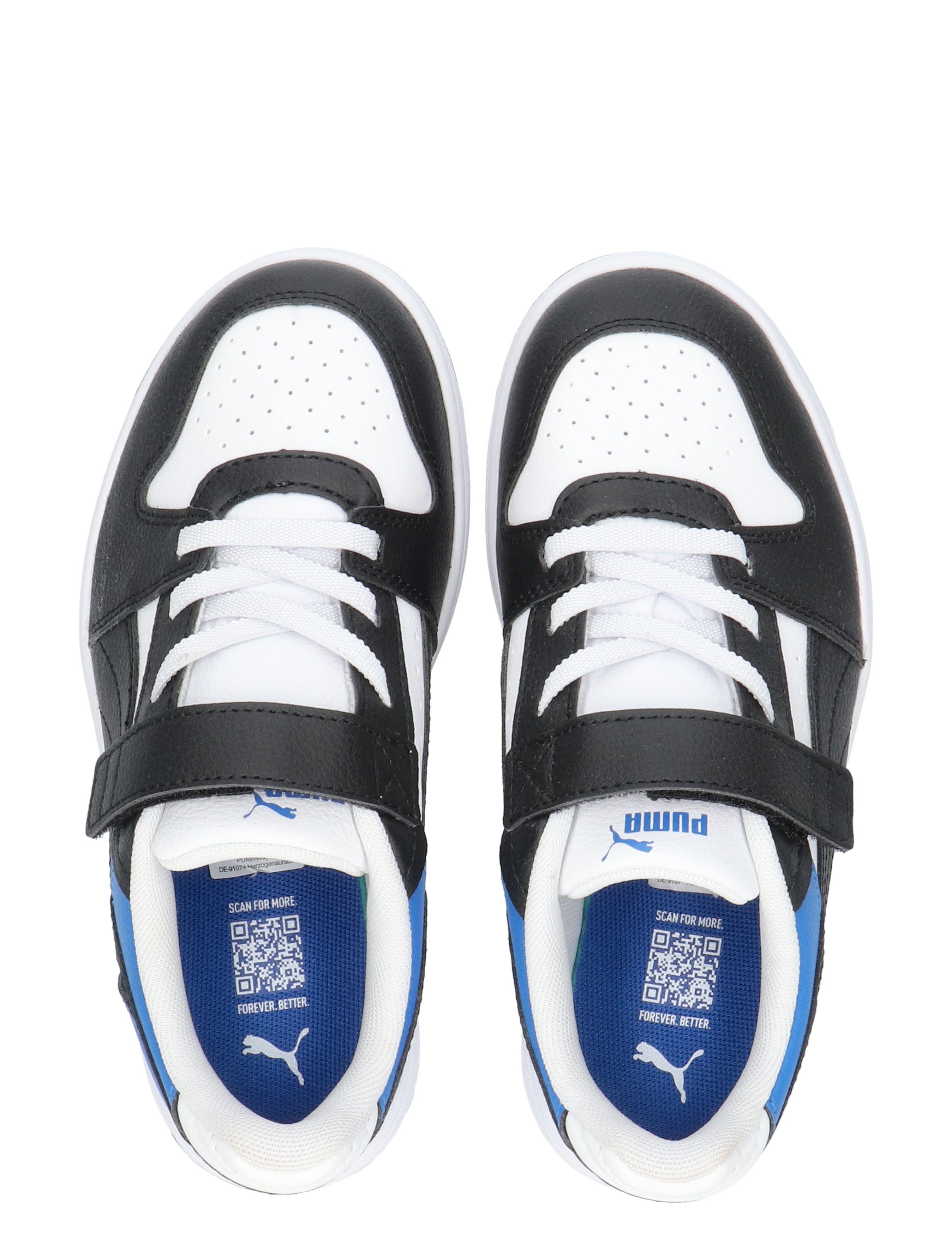 sneakers, zwart, wit, klittenband, perforatie