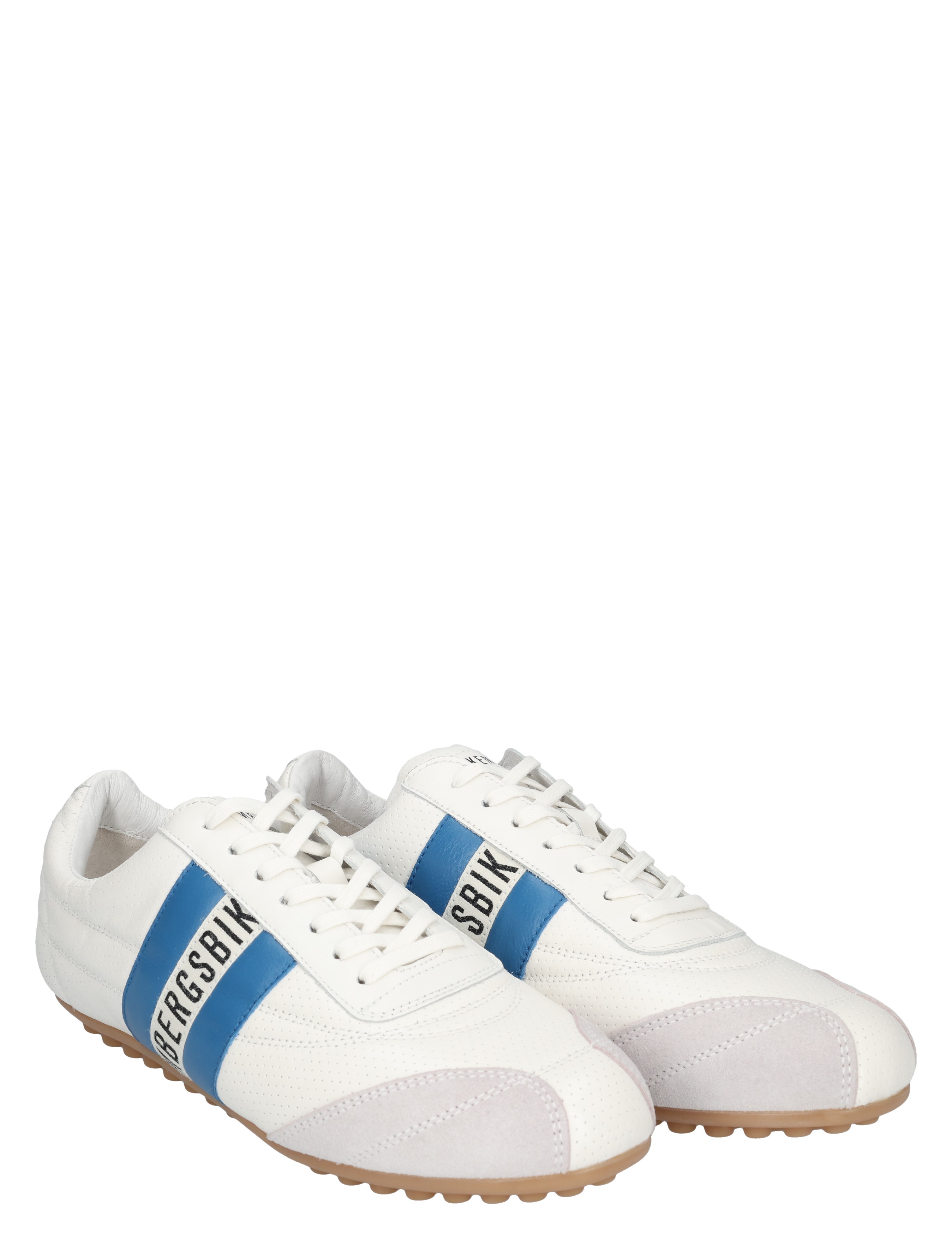 sneakers, witte sneaker, blauwe band, rugleus, perforaties