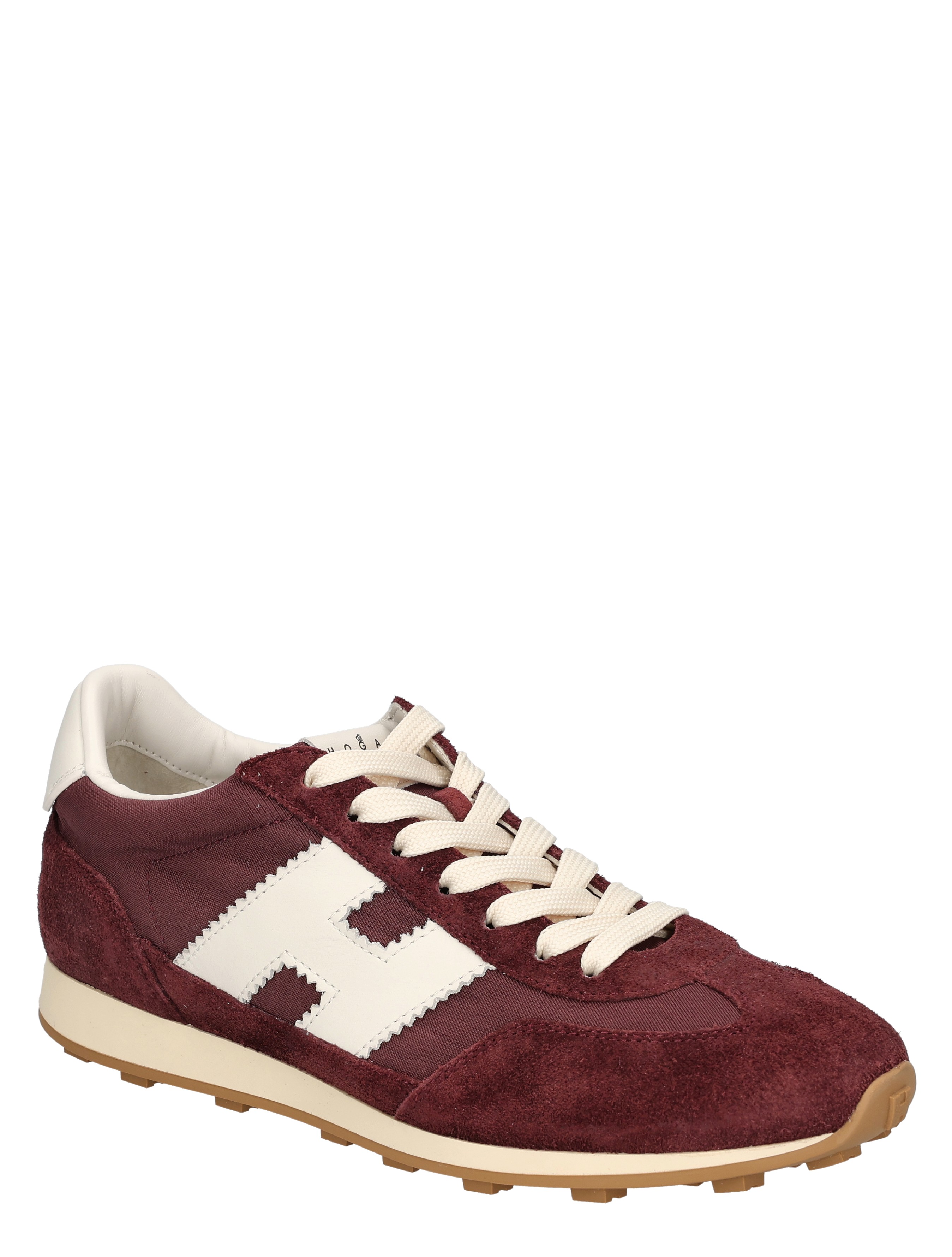 sneaker, rood, suède, witte logo, sneaker