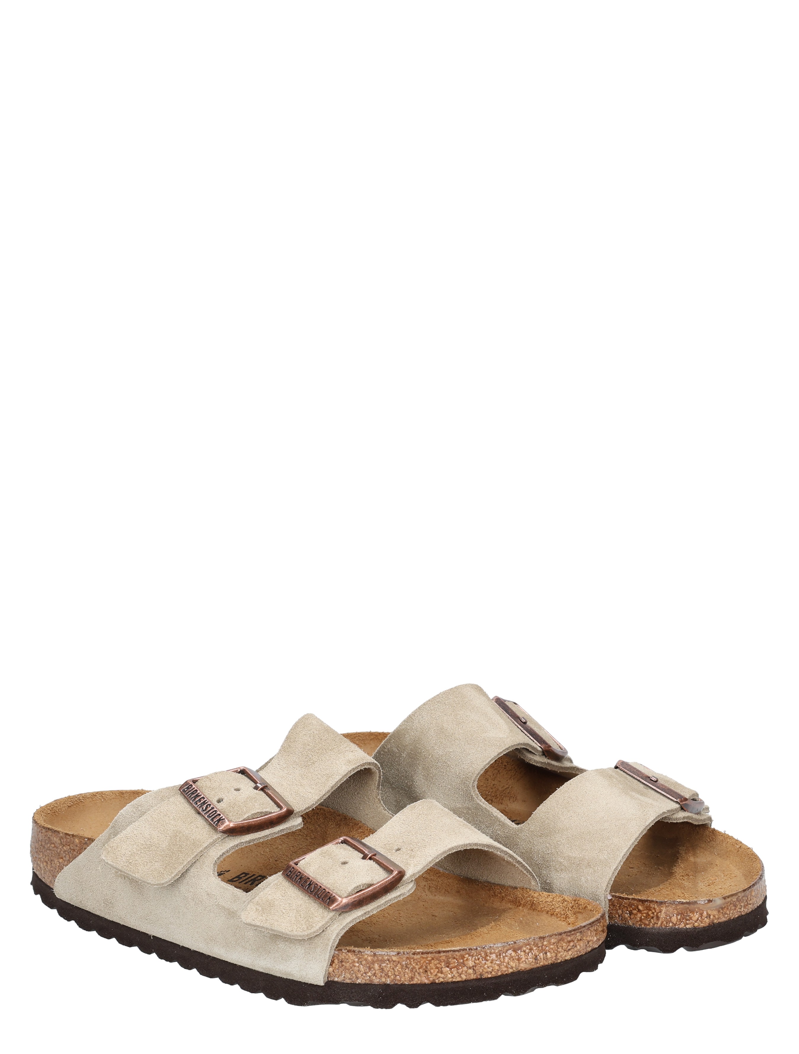 slippers, sandal, suede, two-straps, cork sole