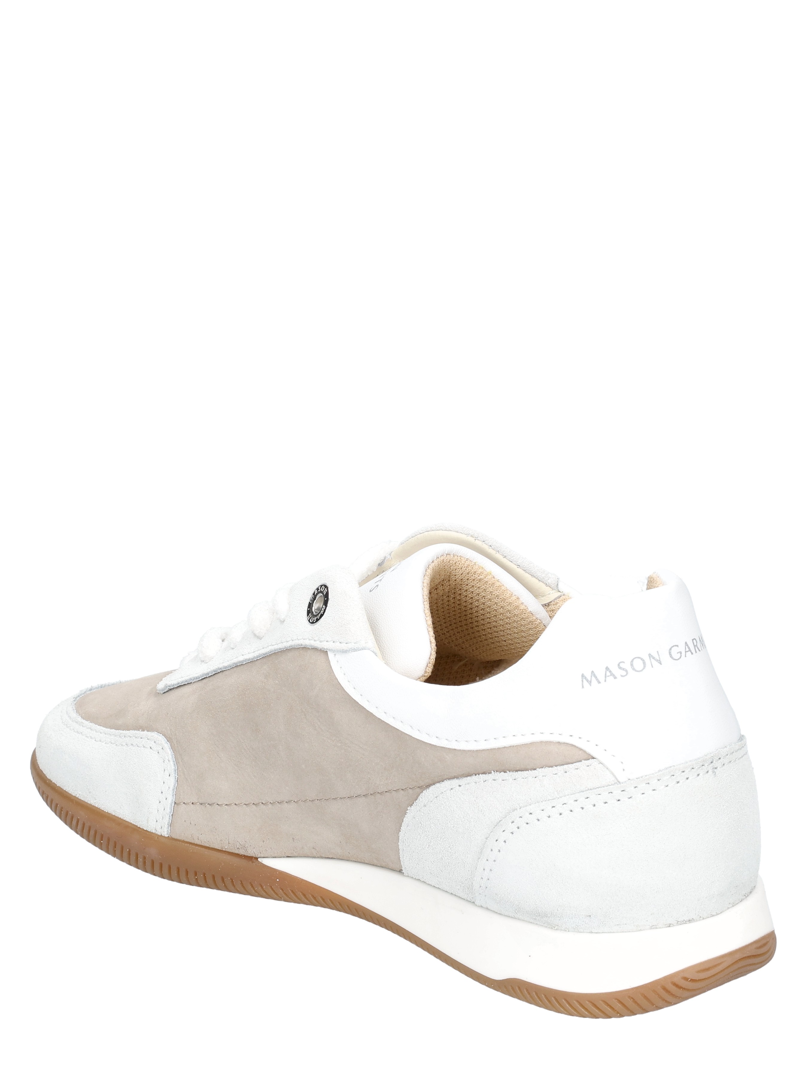 sneaker, suèdegrijs, grijs-wit, leder, gumzool