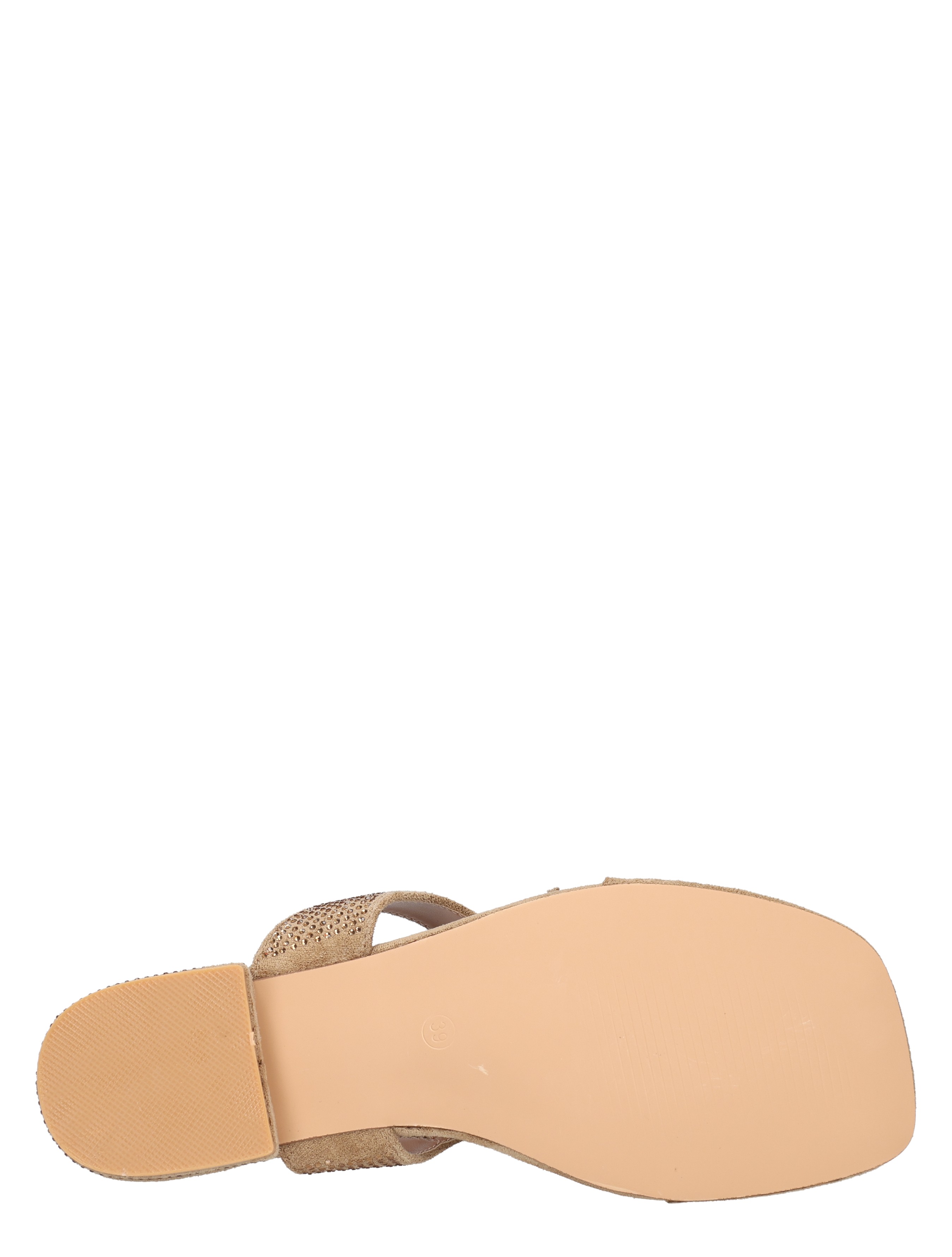 zool, slipper, sandalen, platte zool, nude kleur