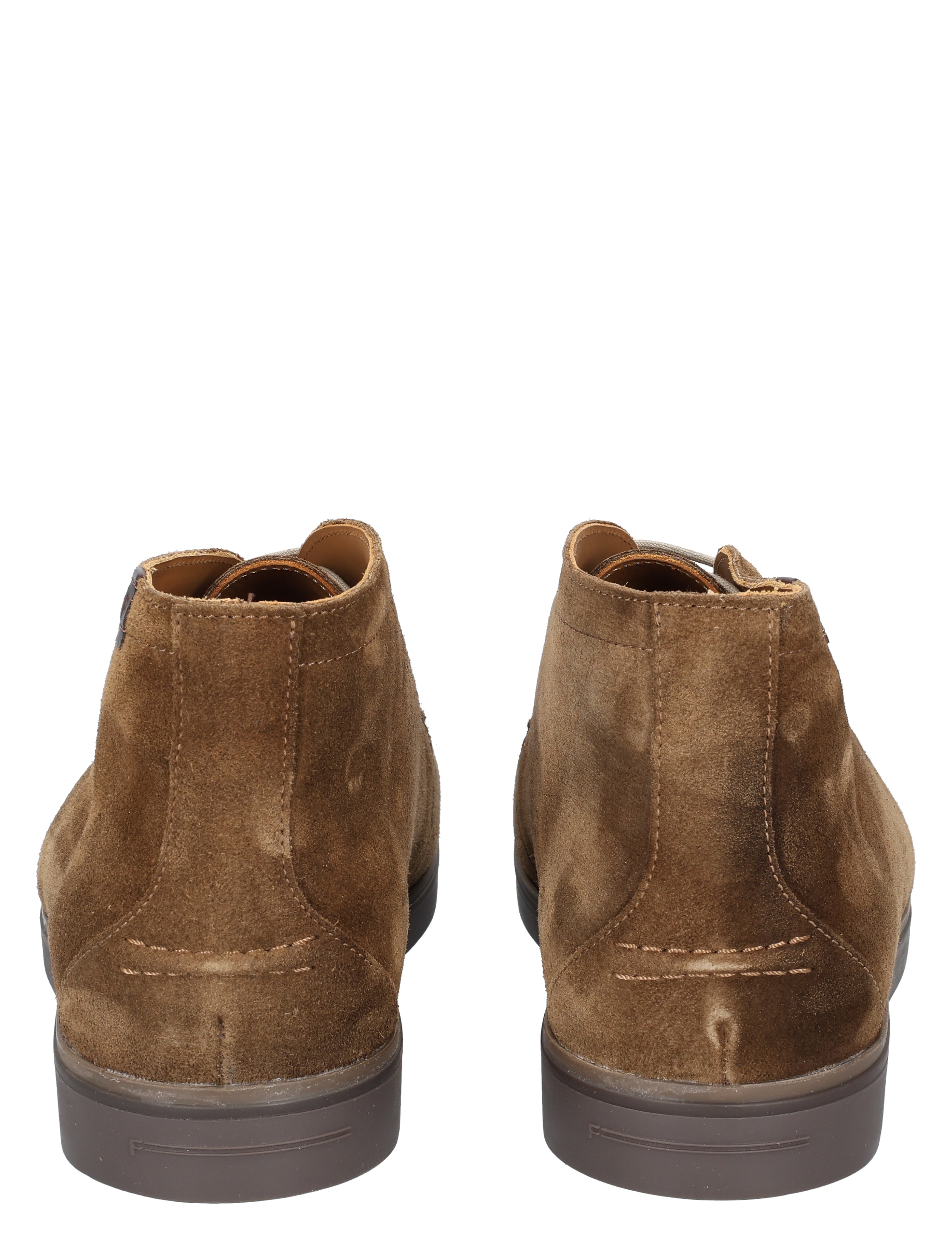 hoge leren, bruine boots, ankle boots, stitching detail, platte zool