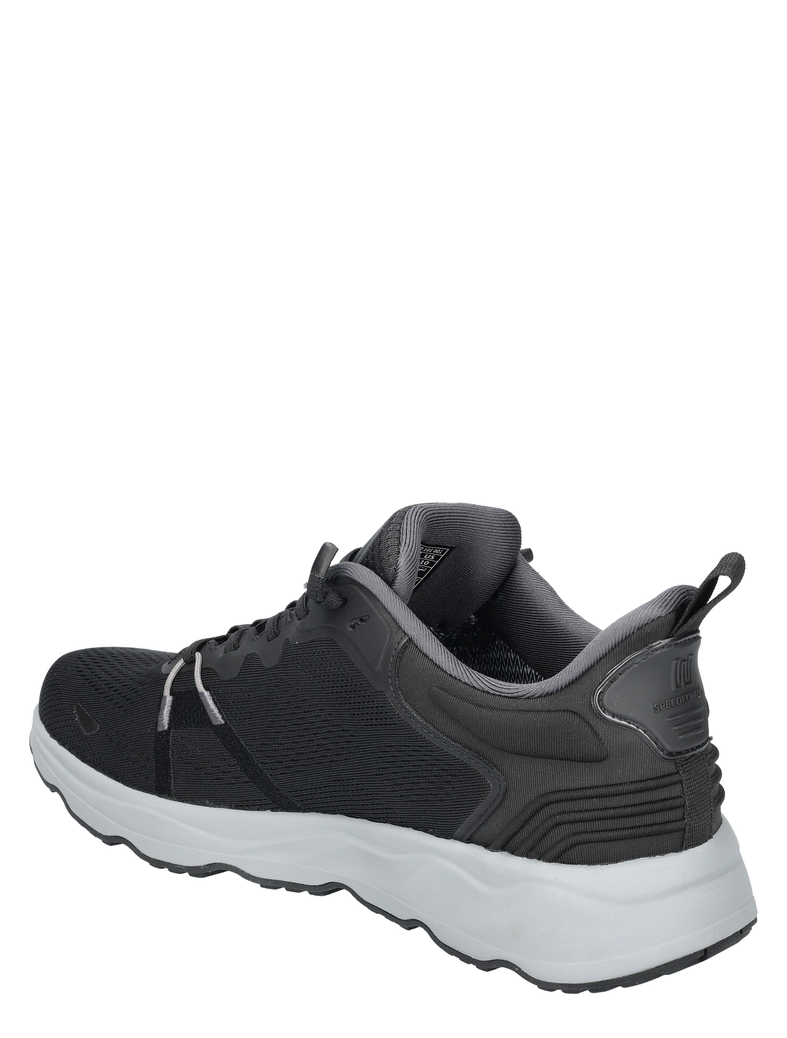 hardloopschoen, sneaker, zwart, mesh, witte zool