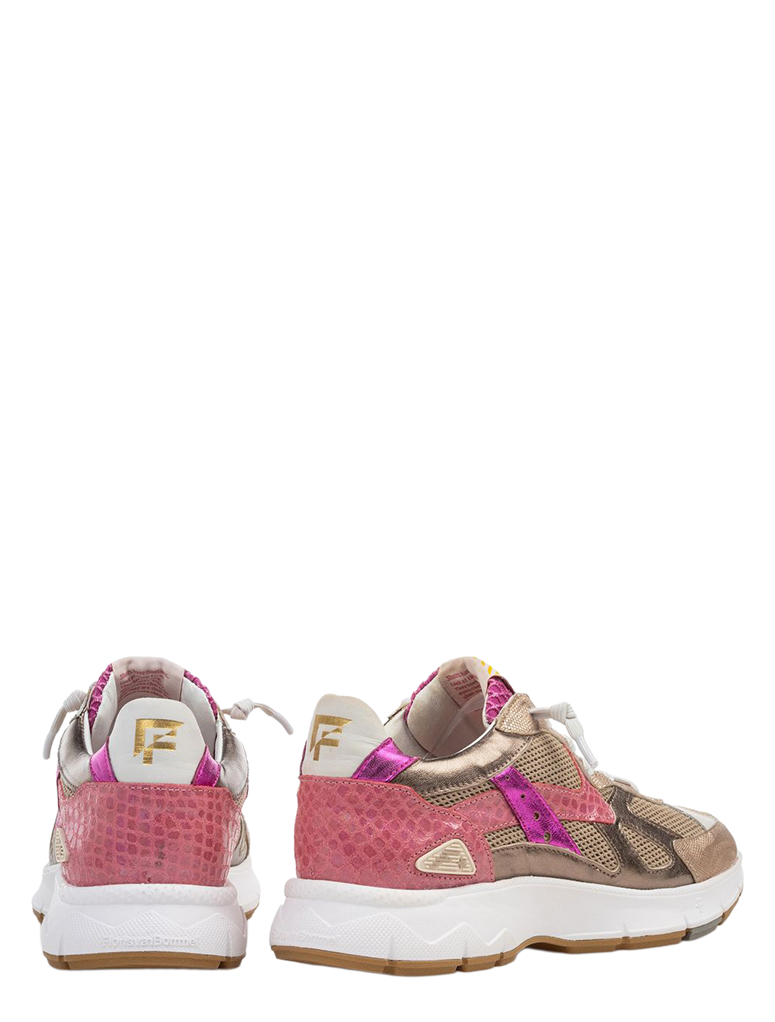 sneakers, mixed-material, pink, gold, sport-shoes