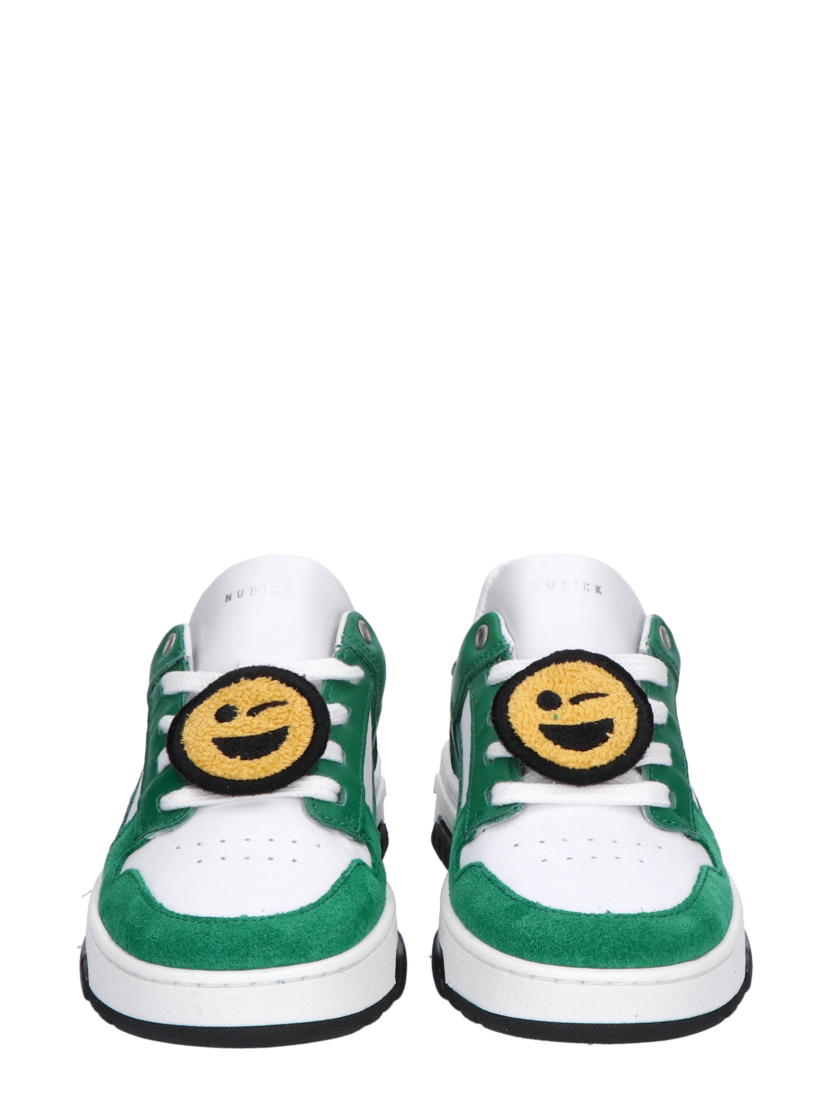 Basket Court Junior White Leather Green