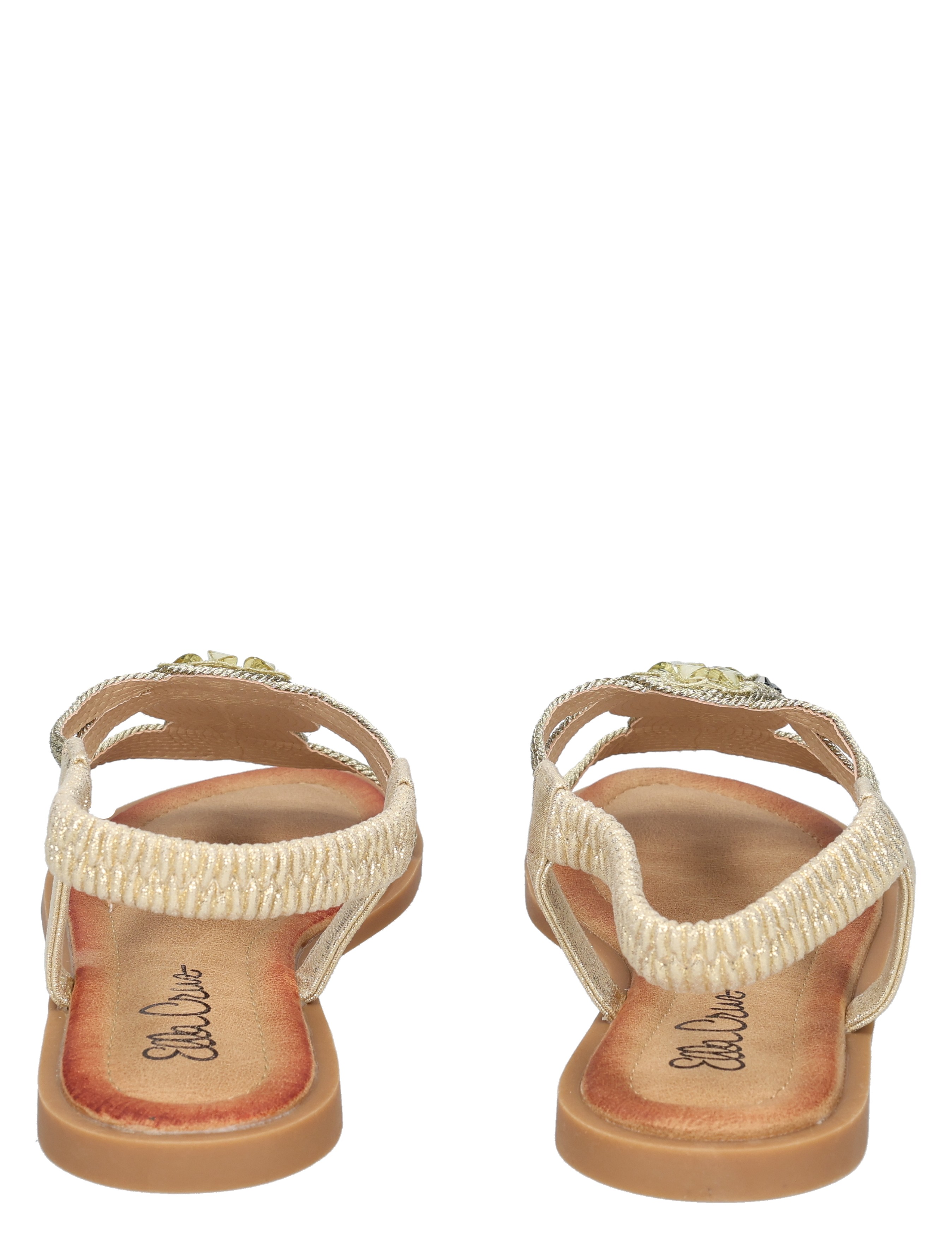 sandalen, bandjes sandaal, gladde zool, glitterband, open teen