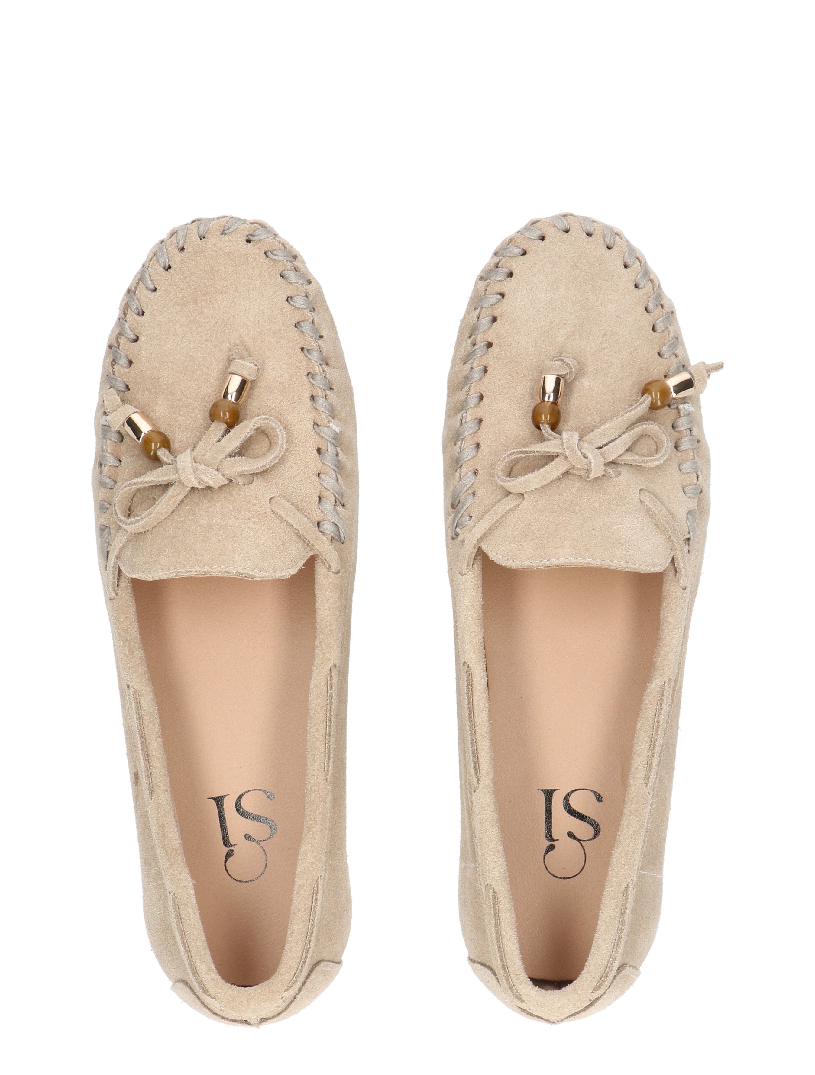 loafers, moccasins, beige, suede, lacing