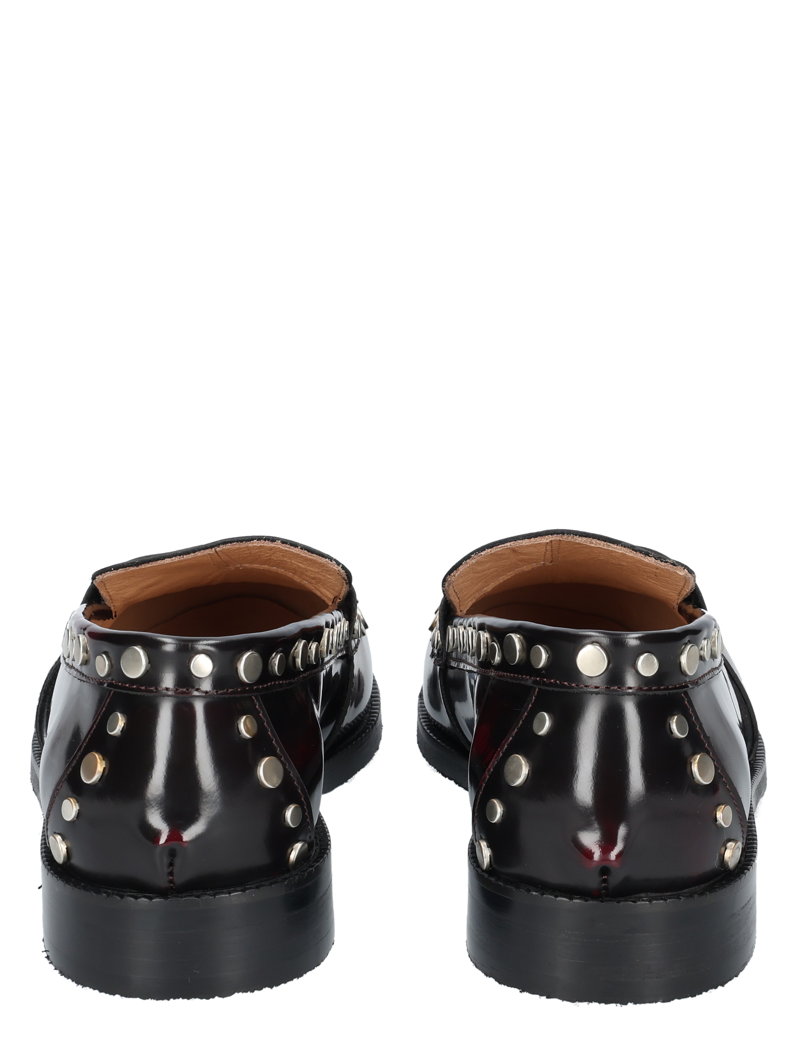 lakschoen, studs, riemenloze, zwarte leer, bot-tegels