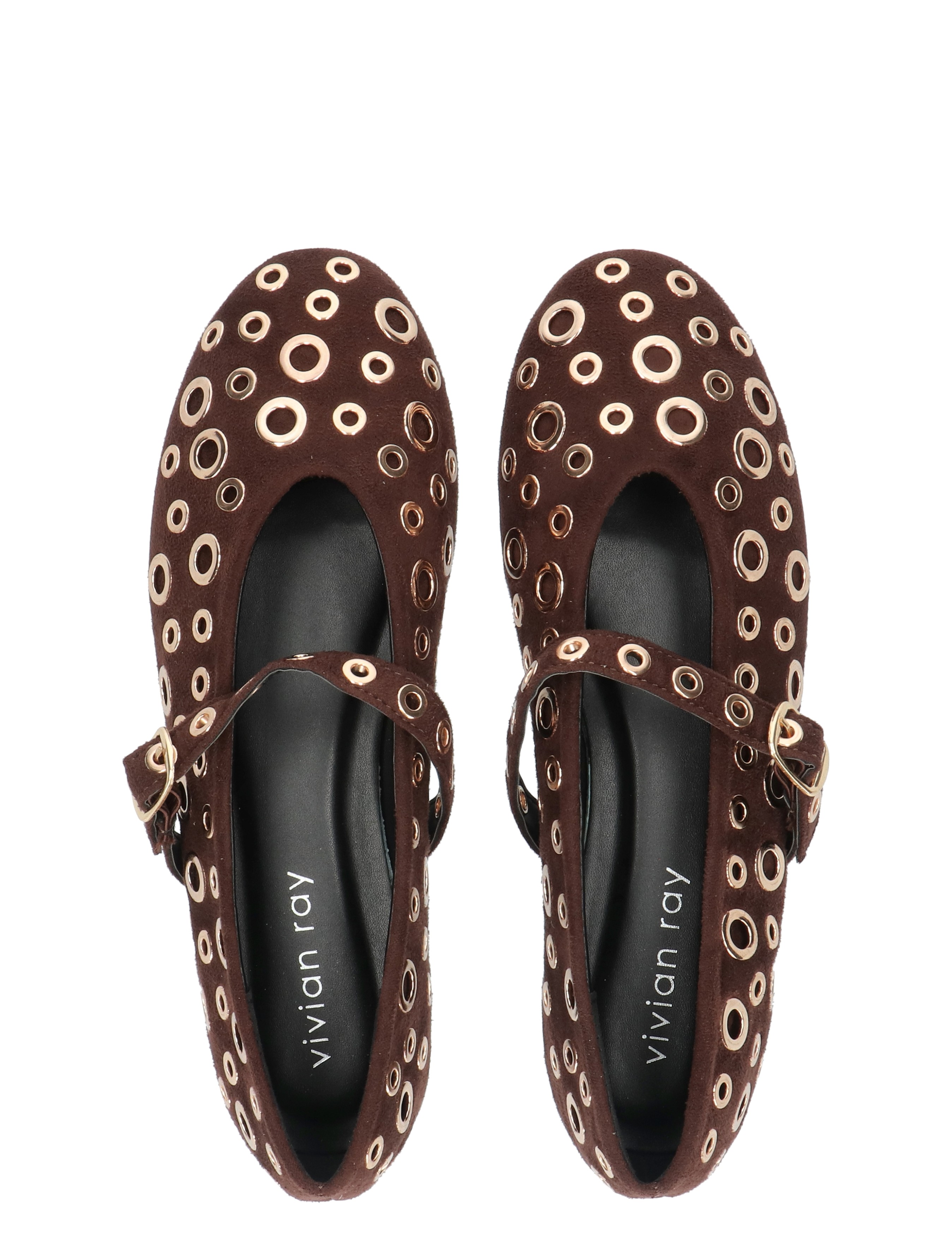 suede, bruin, ogenringen, cirkelpatroon, maryjanes
