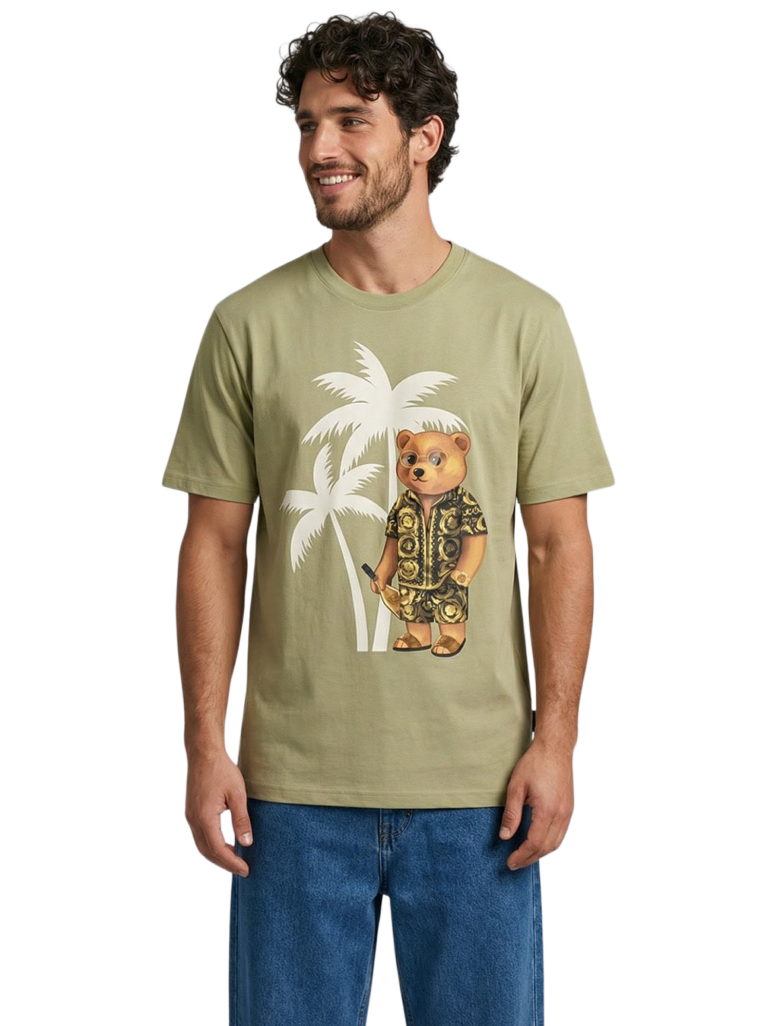 Baron Filou - T-Shirt The Golden Icon Sage Palms - Heren - T-Shirts & Polos - 50612_66_2