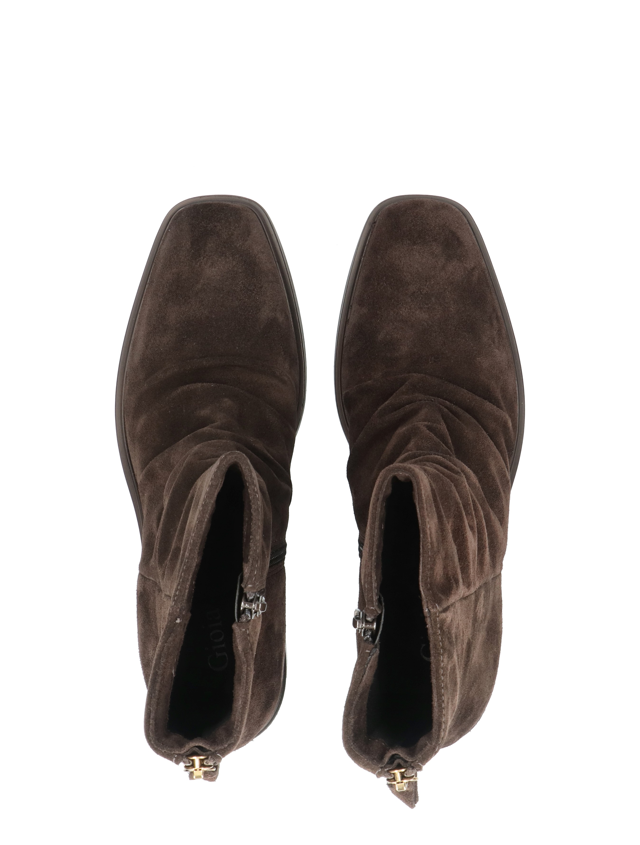 laarzen, bruine suède, ankle boots, rits, zolen/voering niet zichtbaar