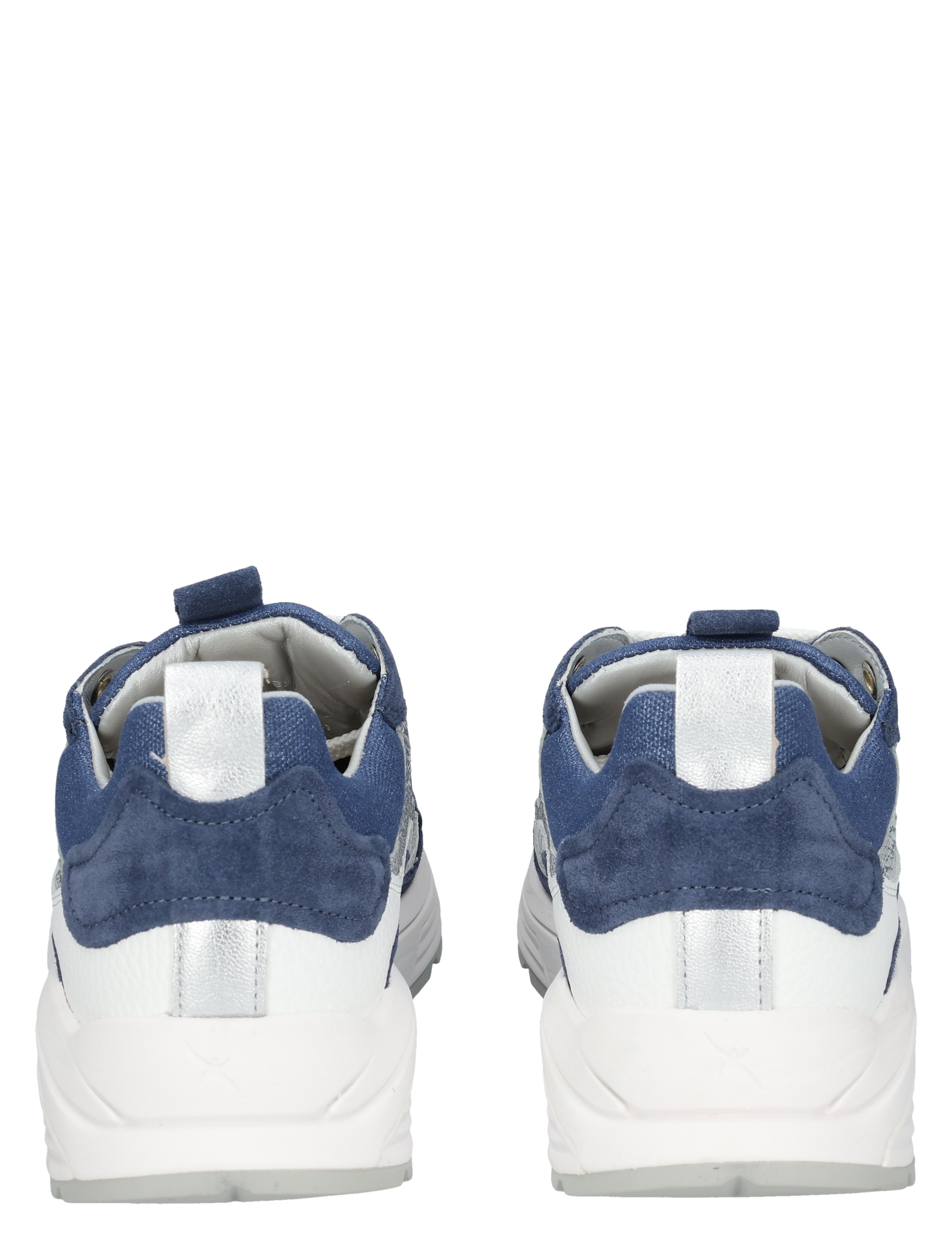 sneaker, blauw, wit, suede, achterkant