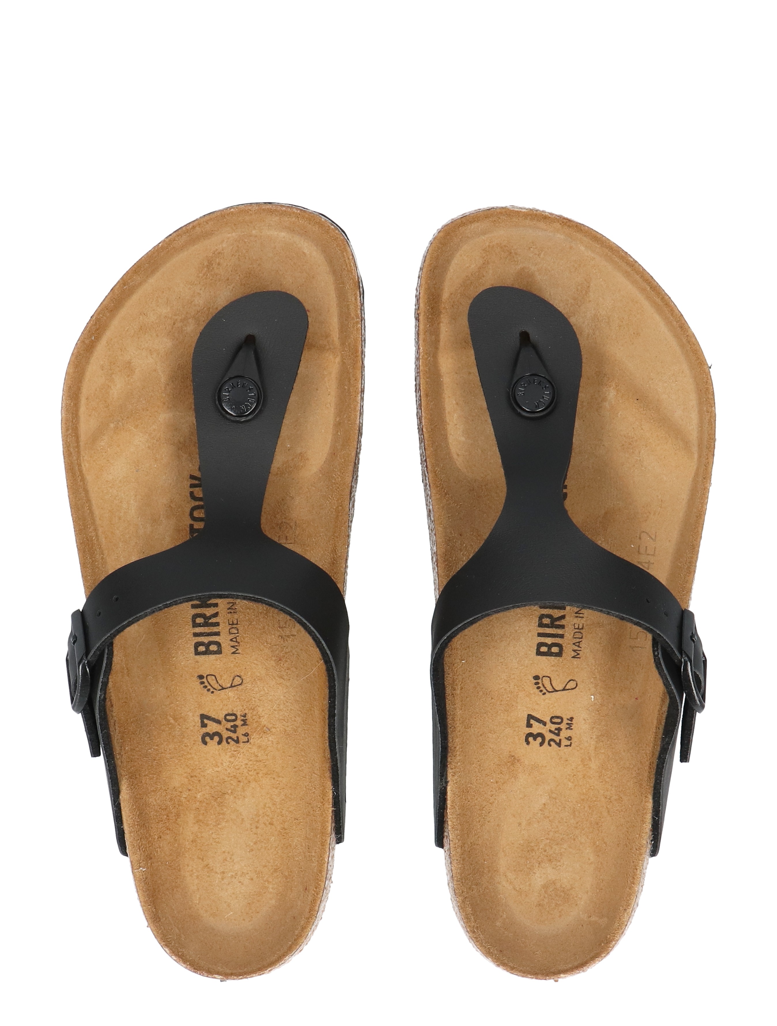 Birkenstock - Gizeh Women Birko Flor Black Regular - Dames - Slippers - 49779_11_1