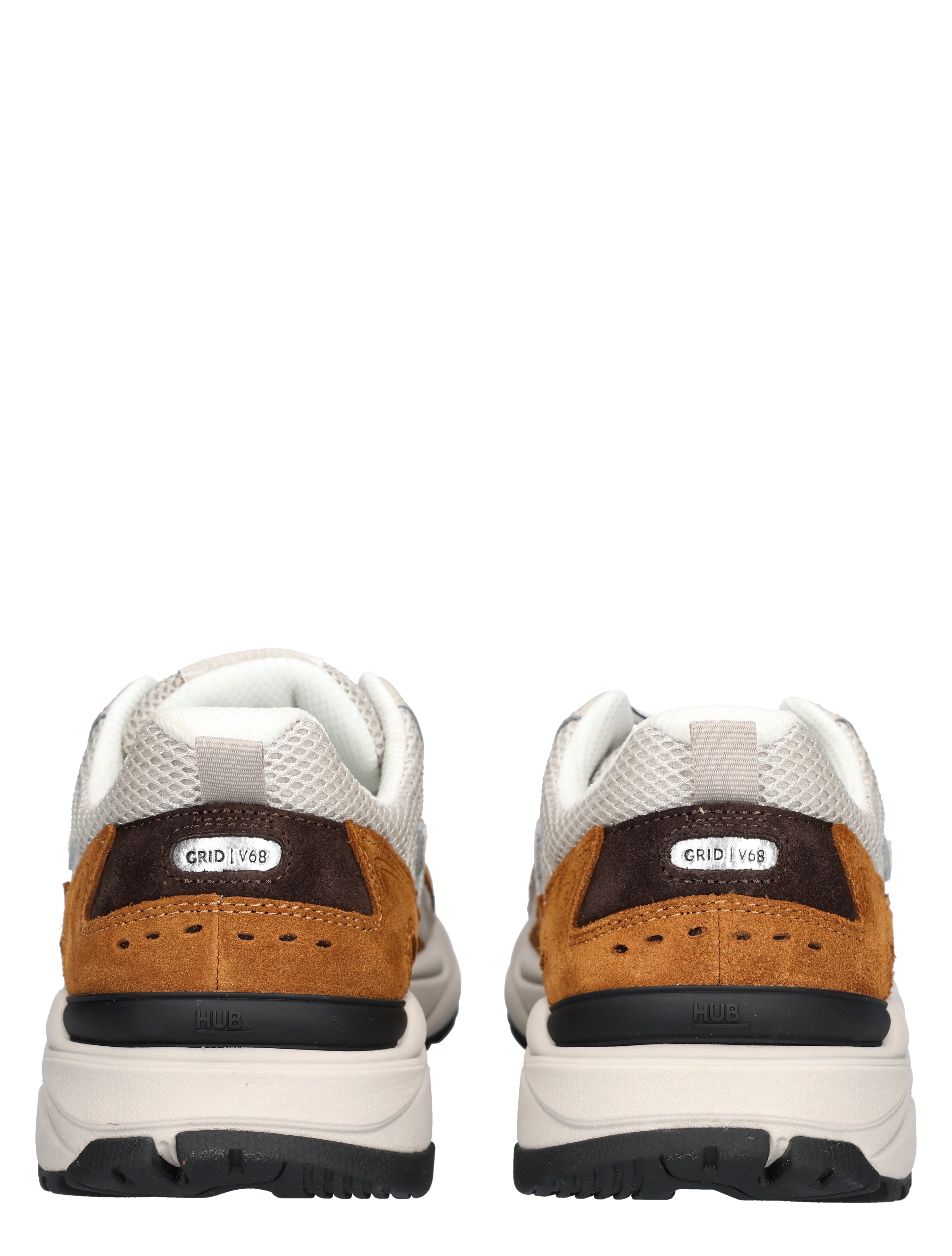 Hub Footwear - Grid Men Light Bone Cognac - Heren - Lage Sneakers - Sneakers - 48463_77_6