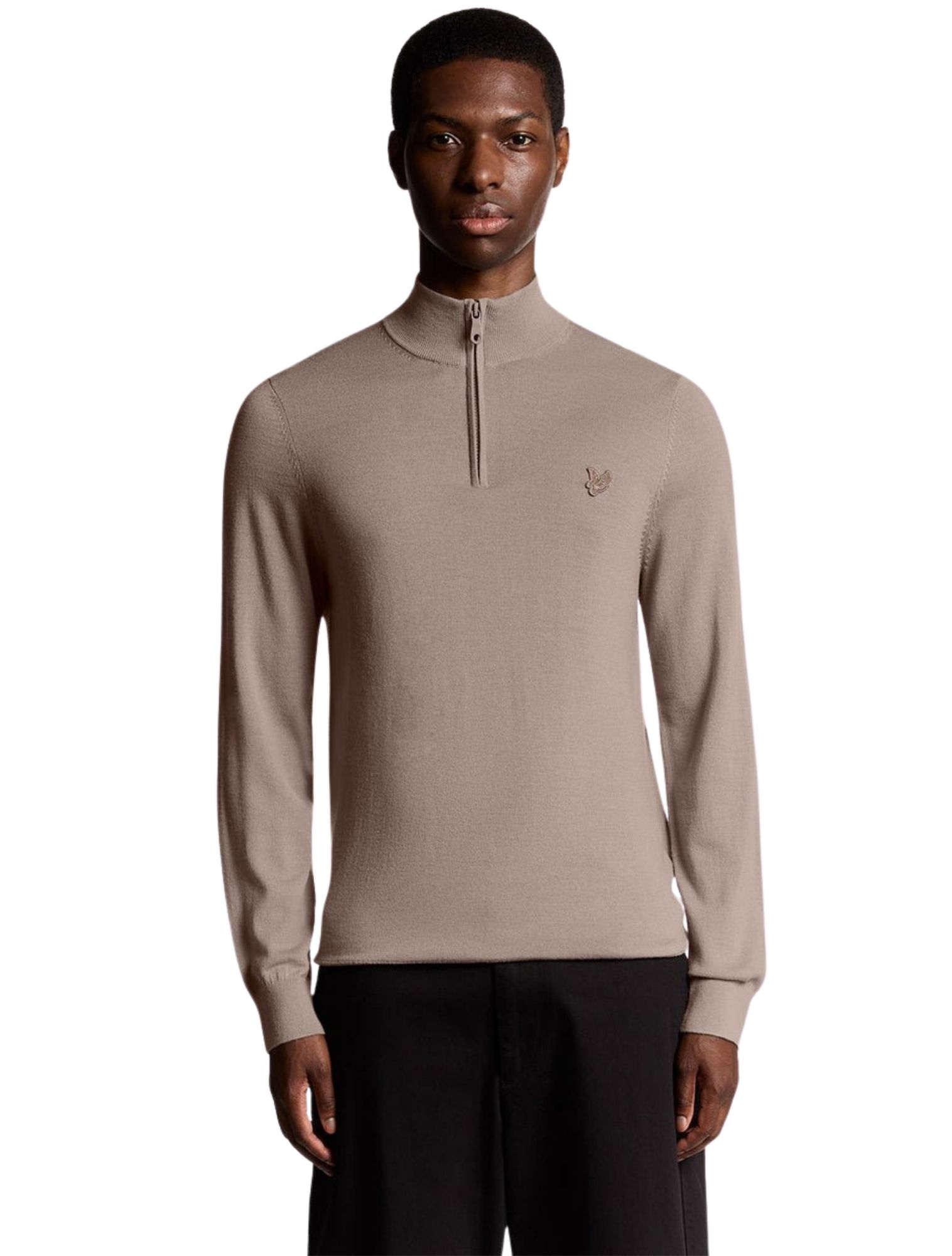 Lyle and Scott - Tonal Merino Zip Cinder - Heren - Truien & Sweaters - 48540_99_2