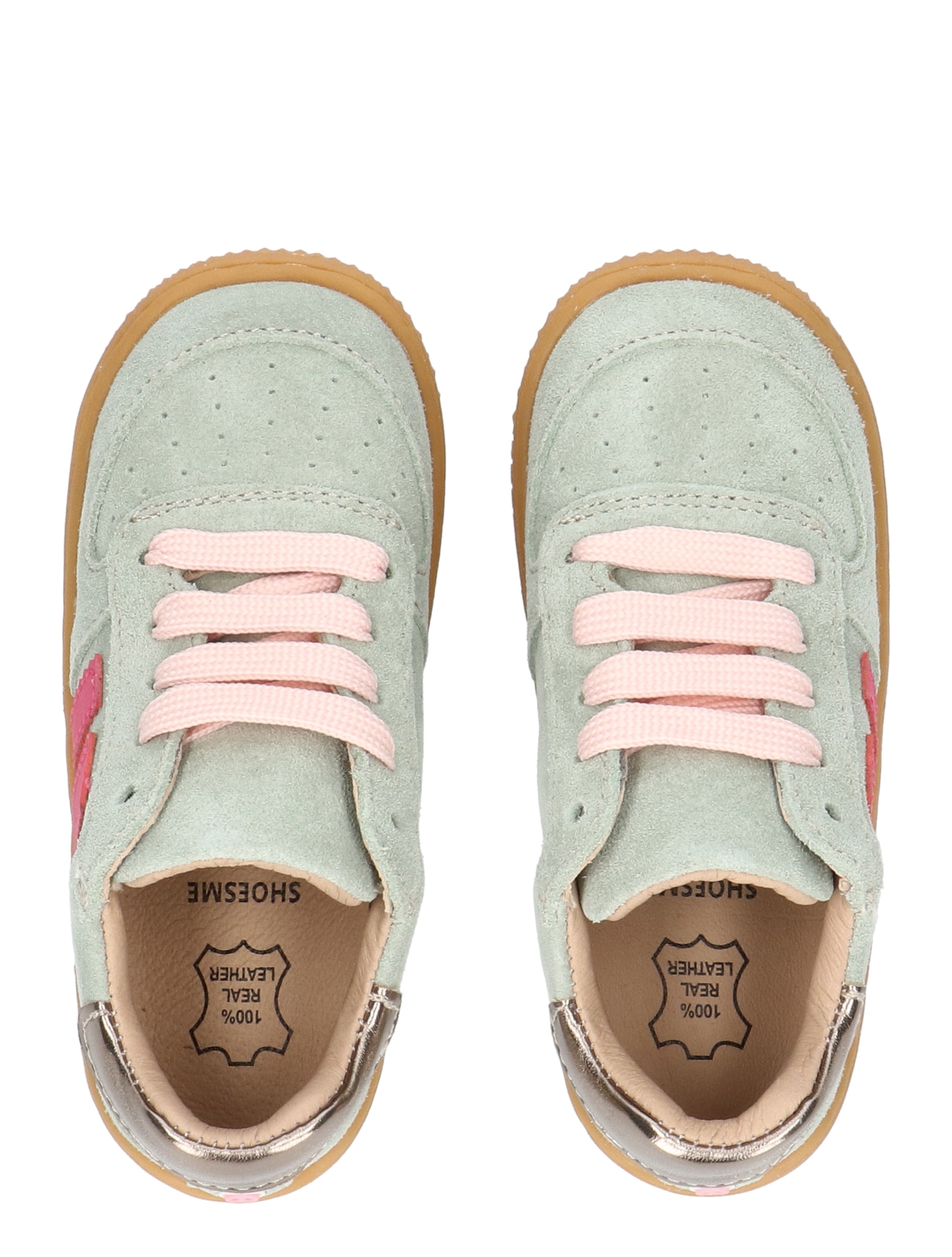 sneakers, suède, pastel, roze veters, gumsole