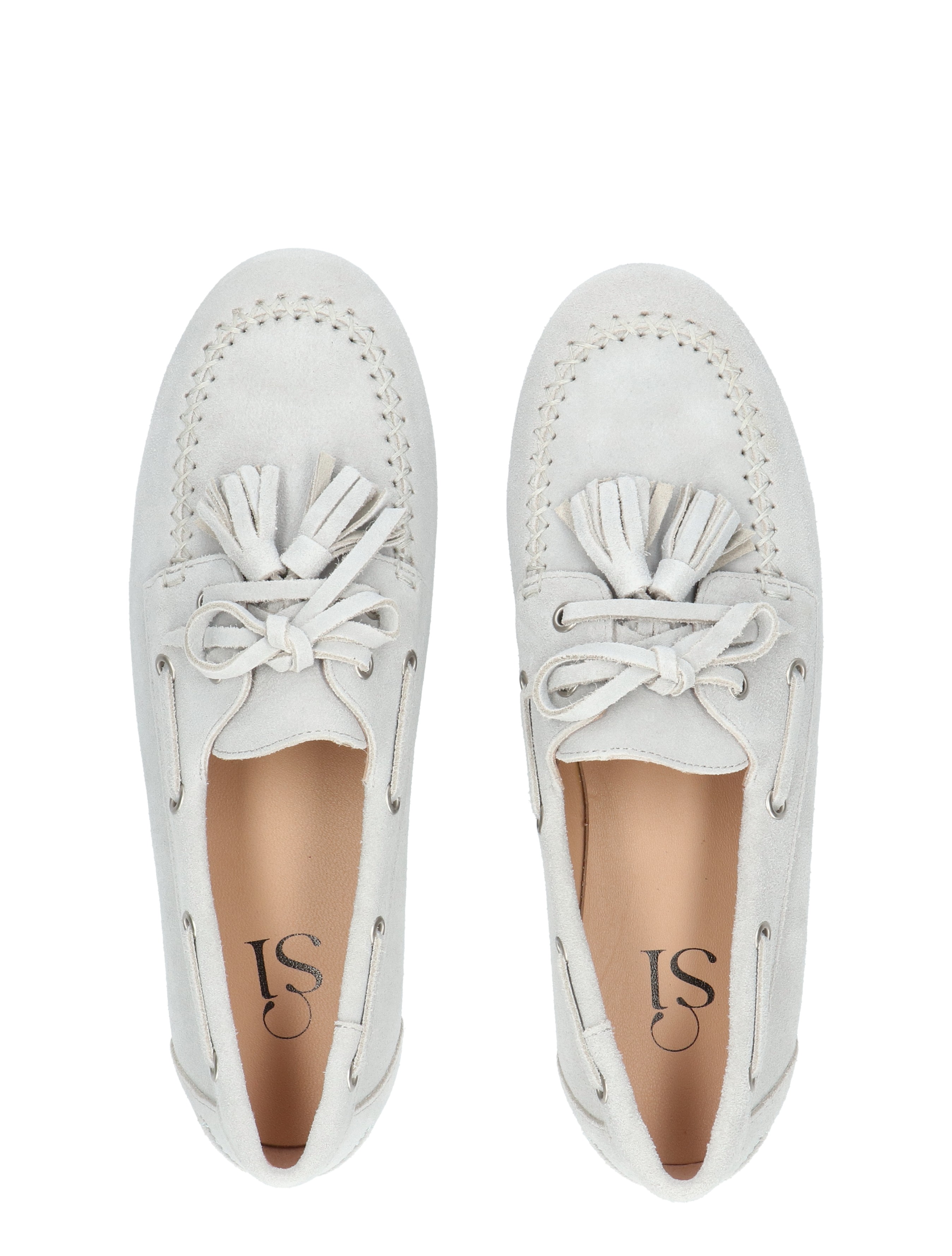 loafers, moccasins, tassel, luxe suede, lichtgrijs
