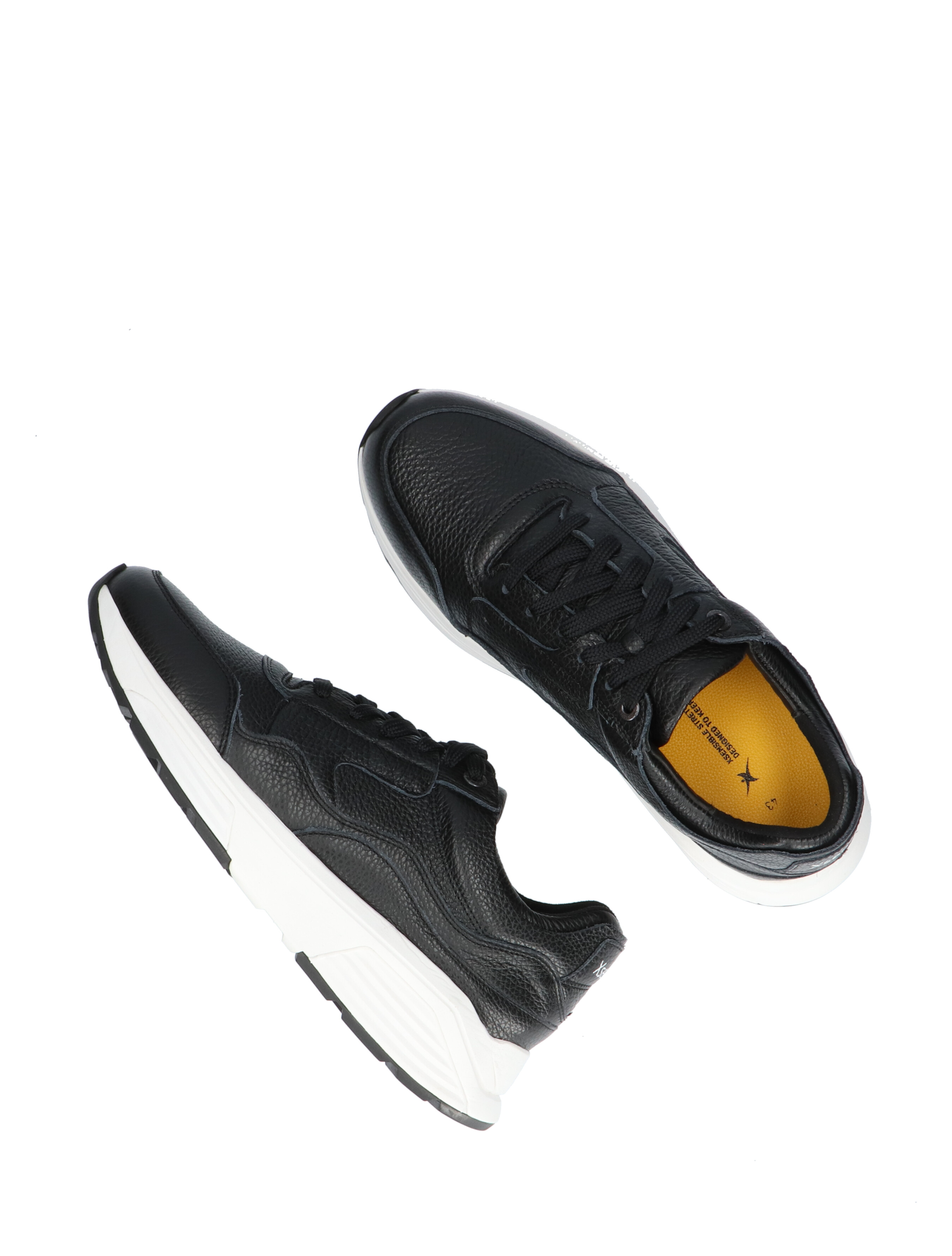 Xsensible - 33200.5 HX Golden Gate Men Black Grain H-Wijdte - Heren - Veterschoenen - Casual Veterschoenen - Lage Sneakers - Sneakers - 39928_11_6