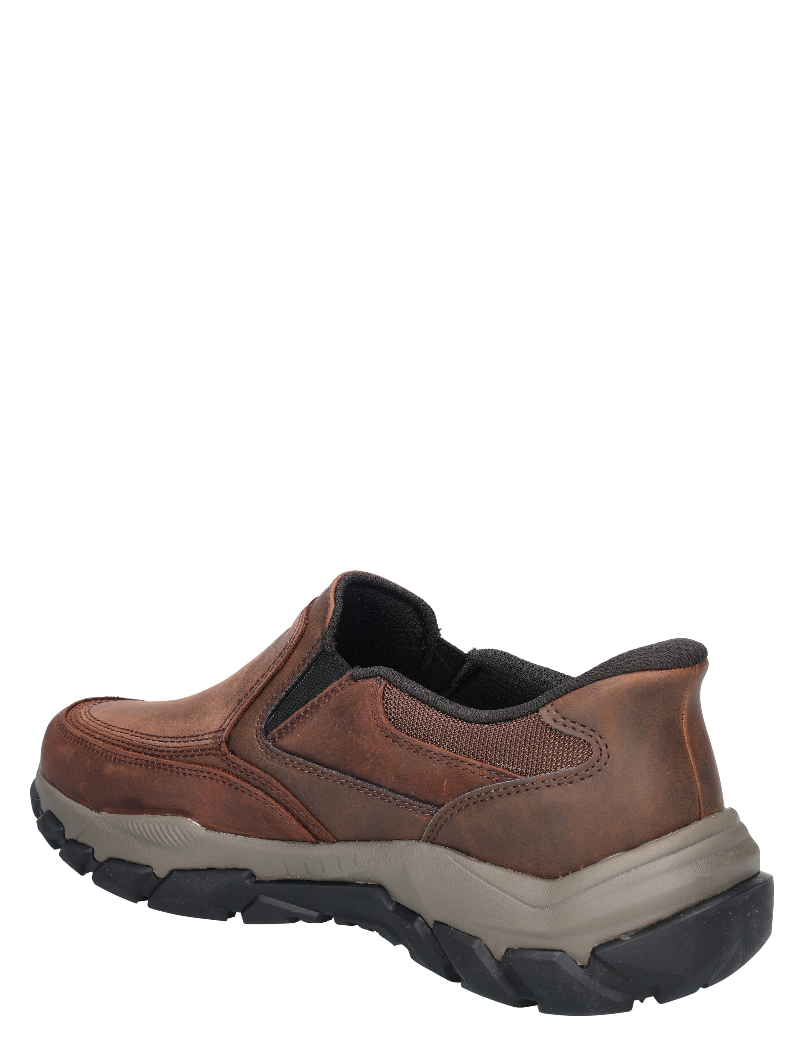 wandelschoen, bruine schoen, slip-on, leren, antislip zoolt